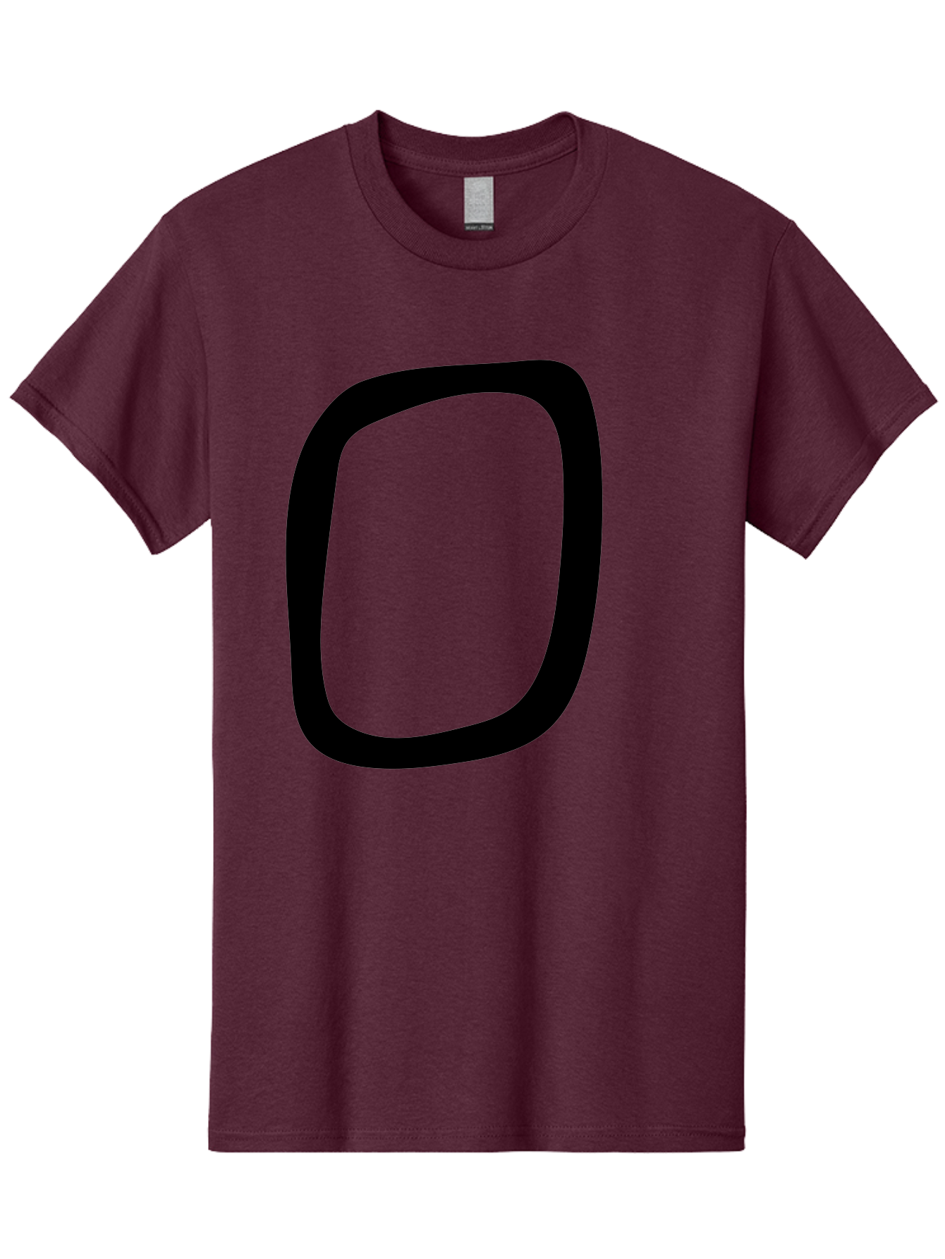 0 Men'S Graphic Tee, 100% Cotton, Comfortable Casual Summer Wear, Machine Washable, Handwritten Zero, Black Outline, Simple Design, Minimalist Style, Numeral, Number Zero, Digit -  Aaa351 5