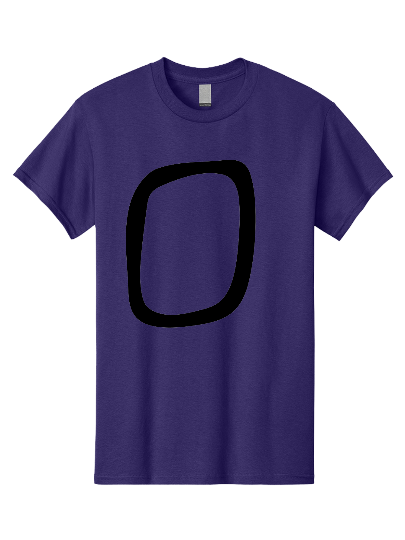 0 Men'S Graphic Tee, 100% Cotton, Comfortable Casual Summer Wear, Machine Washable, Handwritten Zero, Black Outline, Simple Design, Minimalist Style, Numeral, Number Zero, Digit -  Aaa351
