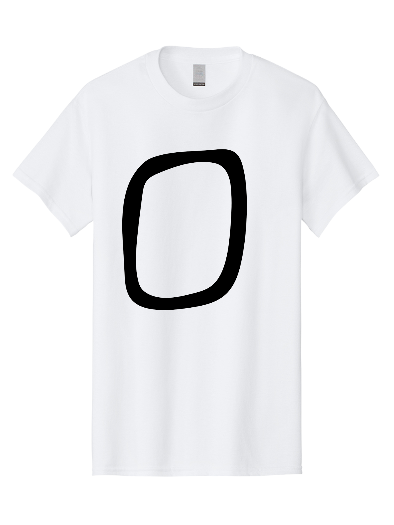 0 Men'S Graphic Tee, 100% Cotton, Comfortable Casual Summer Wear, Machine Washable, Handwritten Zero, Black Outline, Simple Design, Minimalist Style, Numeral, Number Zero, Digit -  Aaa351 23