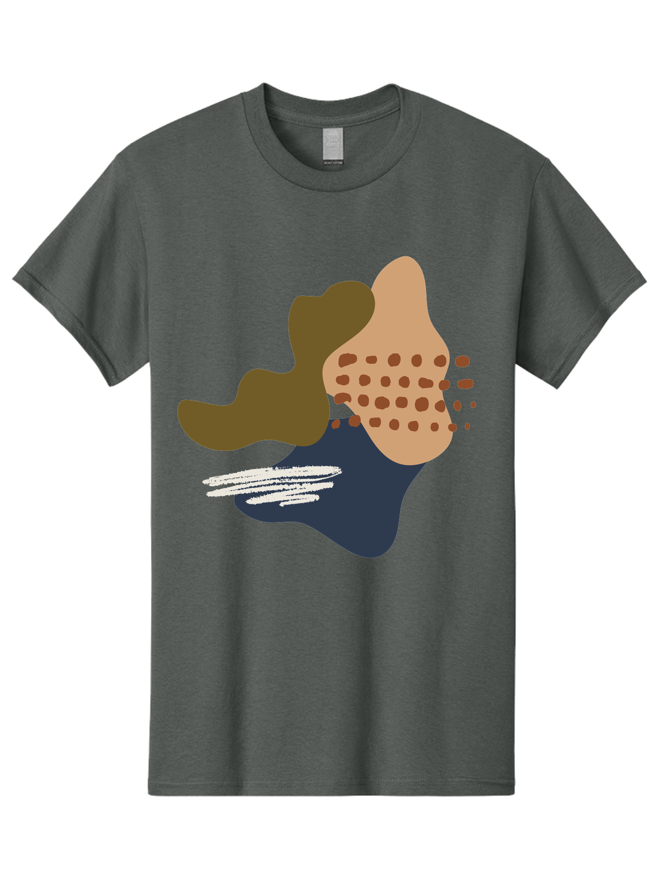 Abstract-Shapes-1 Men'S Graphic Tee, 100% Cotton, Comfortable Casual Summer Wear, Machine Washable, Abstract Art, Modern Design, Irregular Shapes, Earthy Tones, Bold Colors, Dynamic Composition, Creative Expression, Contemporary Style -  Aaa353 3