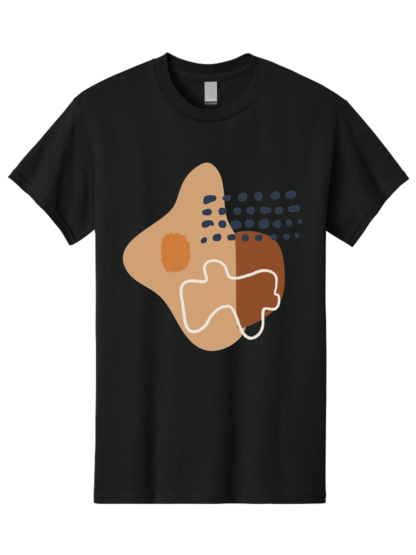 Abstract-Shapes-2 Men'S Graphic Tee, 100% Cotton, Comfortable Casual Summer Wear, Machine Washable, Stylized Head Profile, Abstract Shapes, Modern Design, Minimalist Art, Creative Expression, Digital Illustration, Dotted Patterns, -  Aaa354 3