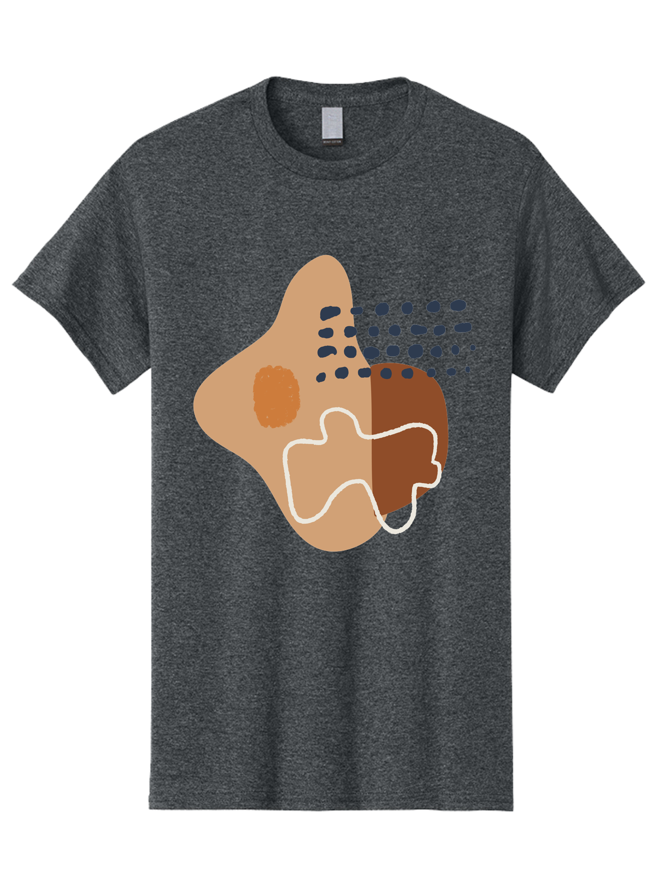 Abstract-Shapes-2 Men'S Graphic Tee, 100% Cotton, Comfortable Casual Summer Wear, Machine Washable, Stylized Head Profile, Abstract Shapes, Modern Design, Minimalist Art, Creative Expression, Digital Illustration, Dotted Patterns, -  Aaa354 15