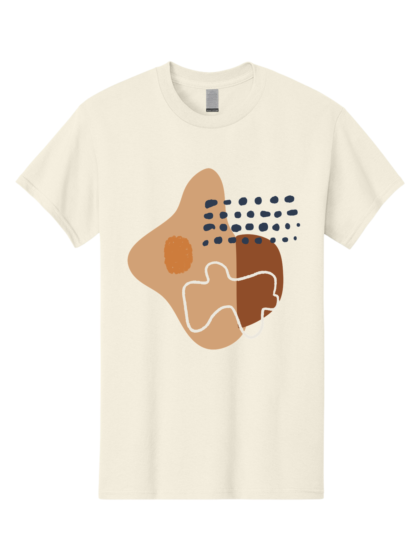 Abstract-Shapes-2 Men'S Graphic Tee, 100% Cotton, Comfortable Casual Summer Wear, Machine Washable, Stylized Head Profile, Abstract Shapes, Modern Design, Minimalist Art, Creative Expression, Digital Illustration, Dotted Patterns, -  Aaa354 13