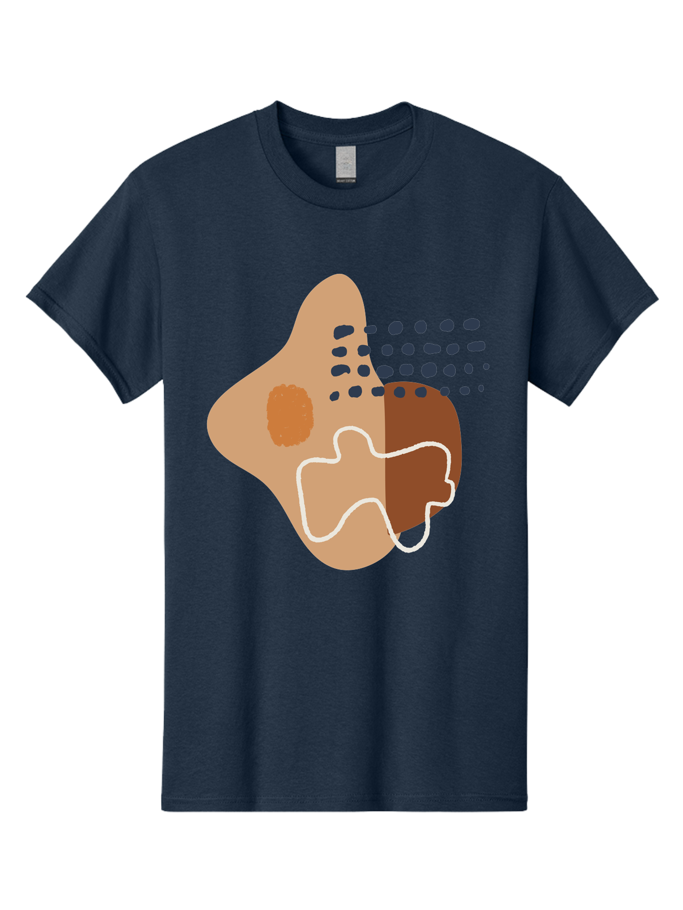 Abstract-Shapes-2 Men'S Graphic Tee, 100% Cotton, Comfortable Casual Summer Wear, Machine Washable, Stylized Head Profile, Abstract Shapes, Modern Design, Minimalist Art, Creative Expression, Digital Illustration, Dotted Patterns, -  Aaa354 15