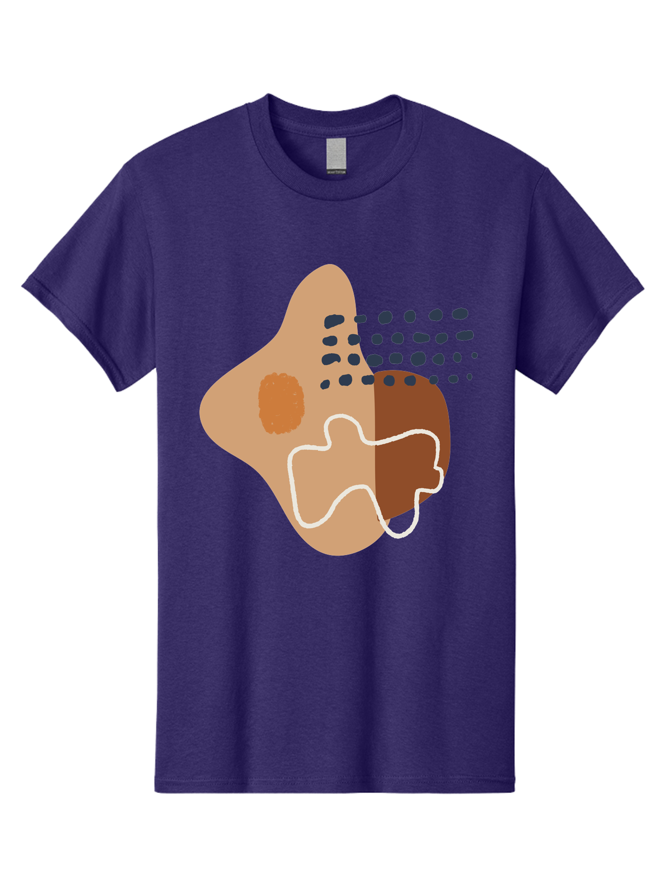 Abstract-Shapes-2 Men'S Graphic Tee, 100% Cotton, Comfortable Casual Summer Wear, Machine Washable, Stylized Head Profile, Abstract Shapes, Modern Design, Minimalist Art, Creative Expression, Digital Illustration, Dotted Patterns, -  Aaa354 5