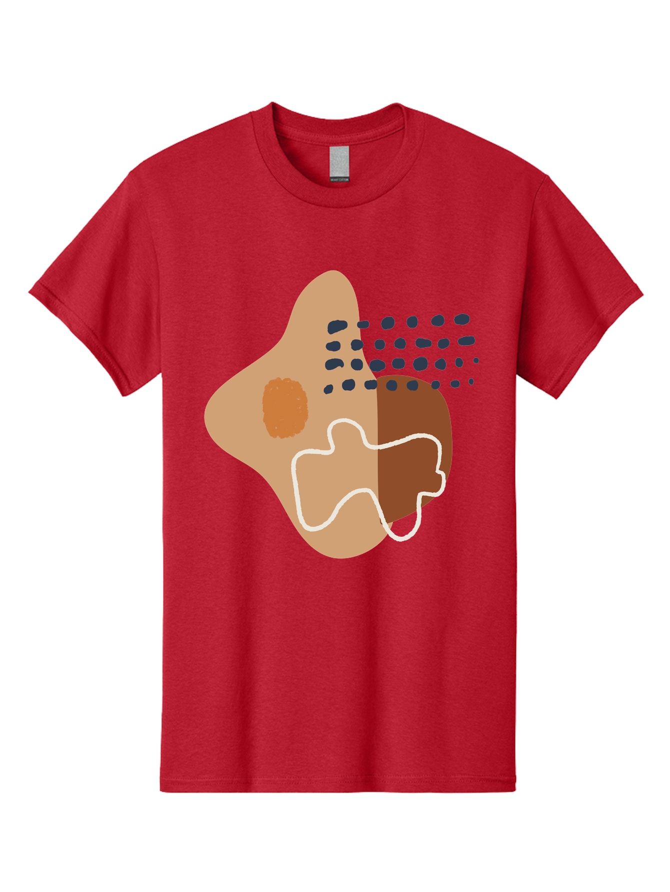 Abstract-Shapes-2 Men'S Graphic Tee, 100% Cotton, Comfortable Casual Summer Wear, Machine Washable, Stylized Head Profile, Abstract Shapes, Modern Design, Minimalist Art, Creative Expression, Digital Illustration, Dotted Patterns, -  Aaa354 19