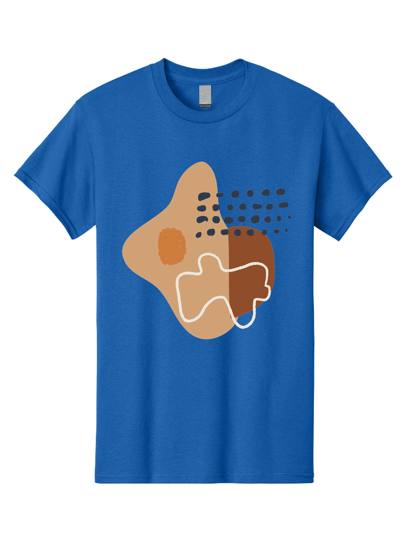 Abstract-Shapes-2 Men'S Graphic Tee, 100% Cotton, Comfortable Casual Summer Wear, Machine Washable, Stylized Head Profile, Abstract Shapes, Modern Design, Minimalist Art, Creative Expression, Digital Illustration, Dotted Patterns, -  Aaa354 21
