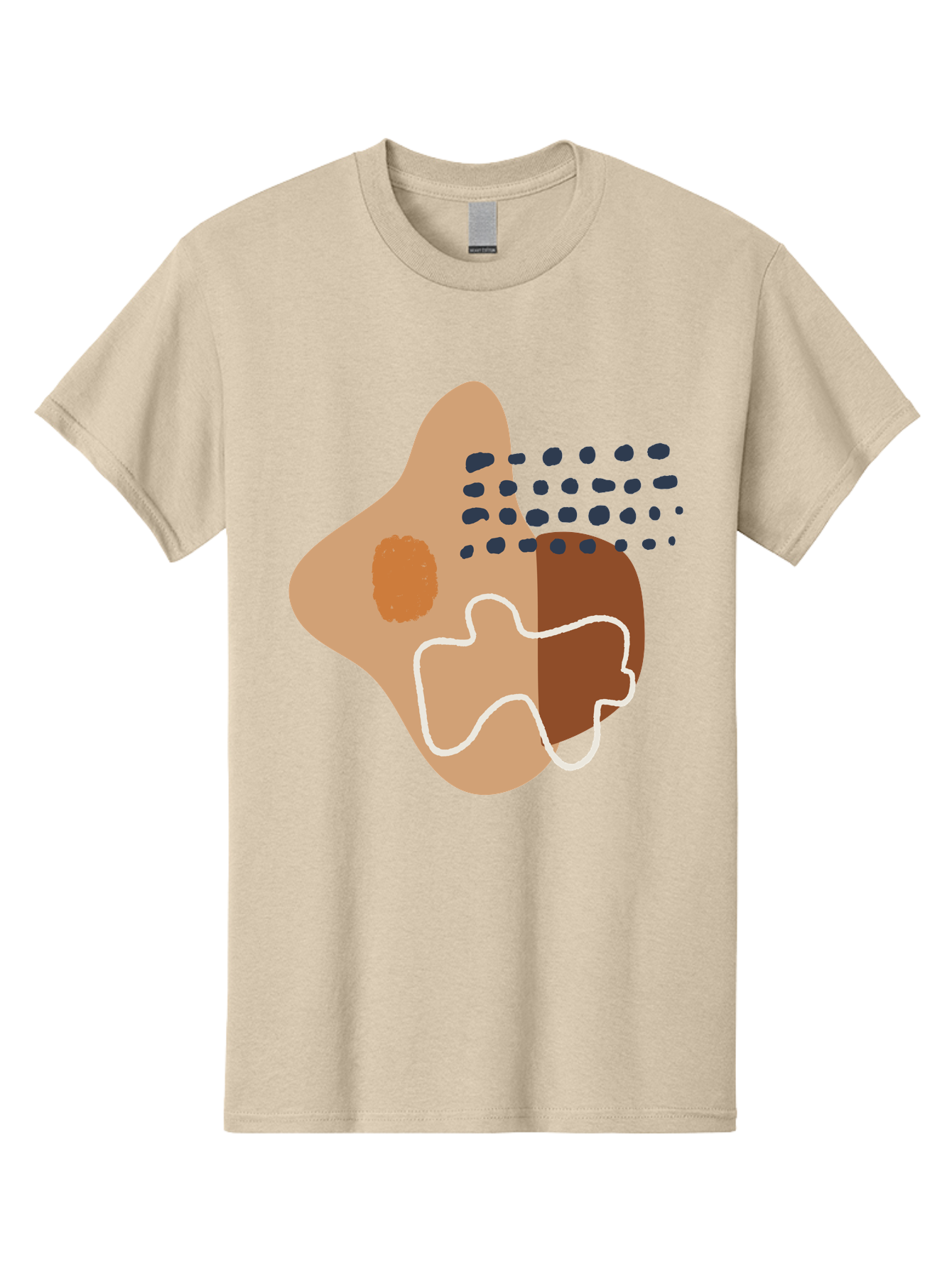 Abstract-Shapes-2 Men'S Graphic Tee, 100% Cotton, Comfortable Casual Summer Wear, Machine Washable, Stylized Head Profile, Abstract Shapes, Modern Design, Minimalist Art, Creative Expression, Digital Illustration, Dotted Patterns, -  Aaa354 3