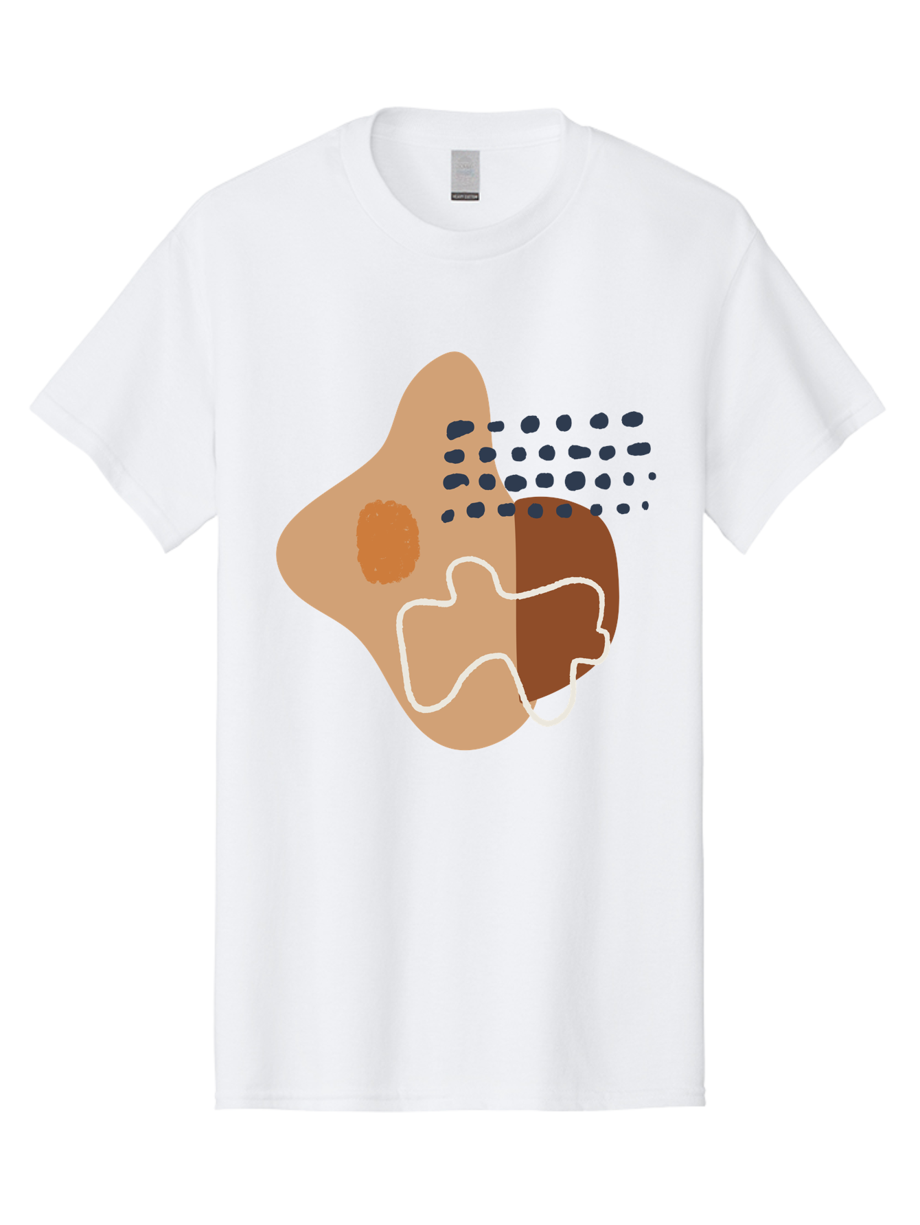 Abstract-Shapes-2 Men'S Graphic Tee, 100% Cotton, Comfortable Casual Summer Wear, Machine Washable, Stylized Head Profile, Abstract Shapes, Modern Design, Minimalist Art, Creative Expression, Digital Illustration, Dotted Patterns, -  Aaa354