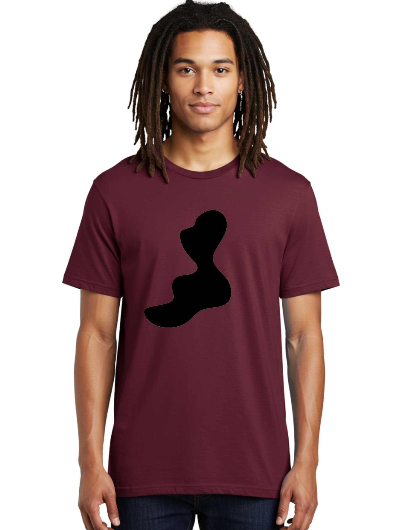 Abstract-Silhouette Men'S Graphic Tee, 100% Cotton, Comfortable Casual Summer Wear, Machine Washable, Abstract Shape, Black Silhouette, Modern Art, Minimalist Design, Fluid Form, Contemporary Graphics, Artistic Expression, Sleek Design, -  Aaa358 14