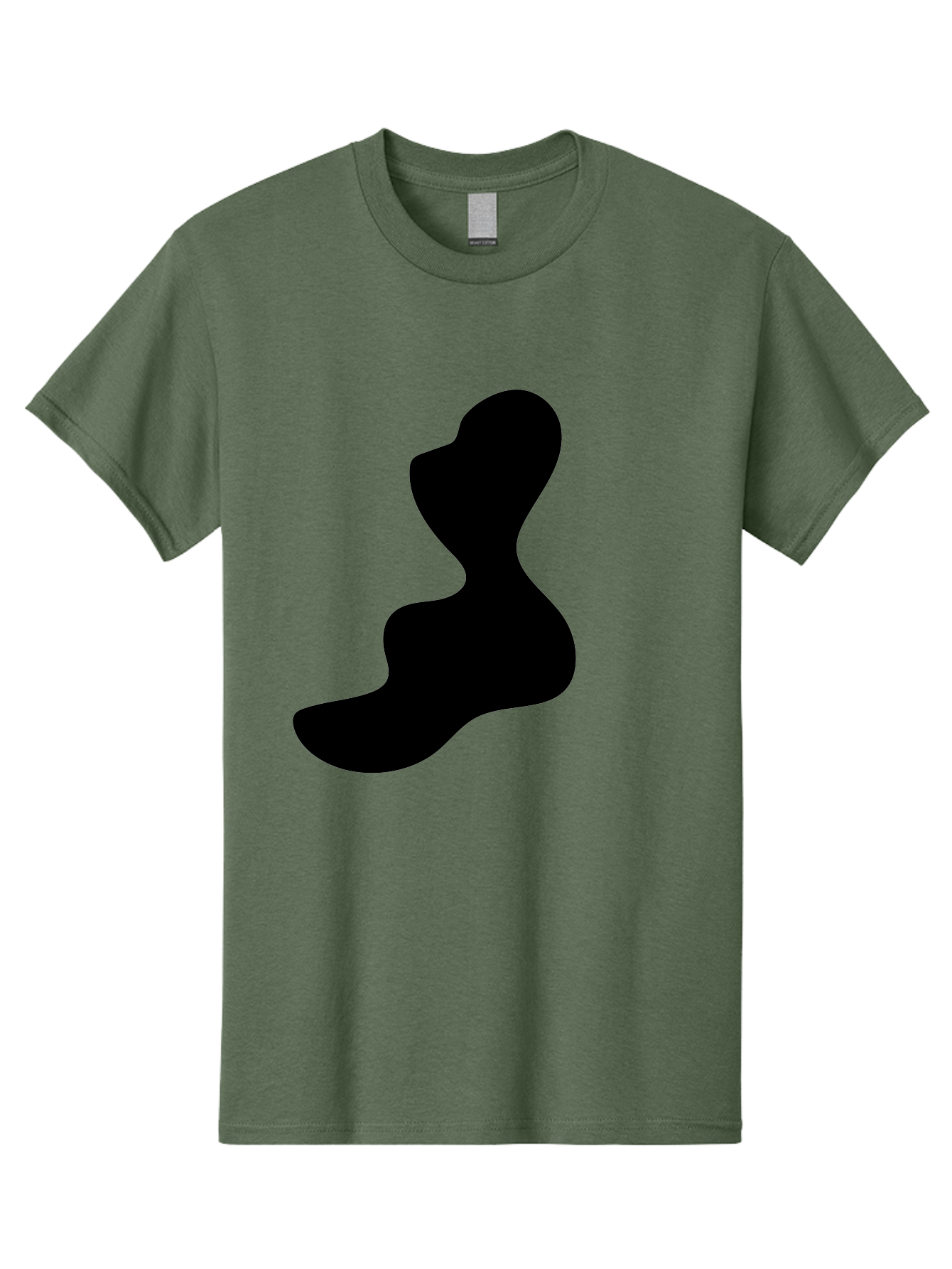 Abstract-Silhouette Men'S Graphic Tee, 100% Cotton, Comfortable Casual Summer Wear, Machine Washable, Abstract Shape, Black Silhouette, Modern Art, Minimalist Design, Fluid Form, Contemporary Graphics, Artistic Expression, Sleek Design, -  Aaa358