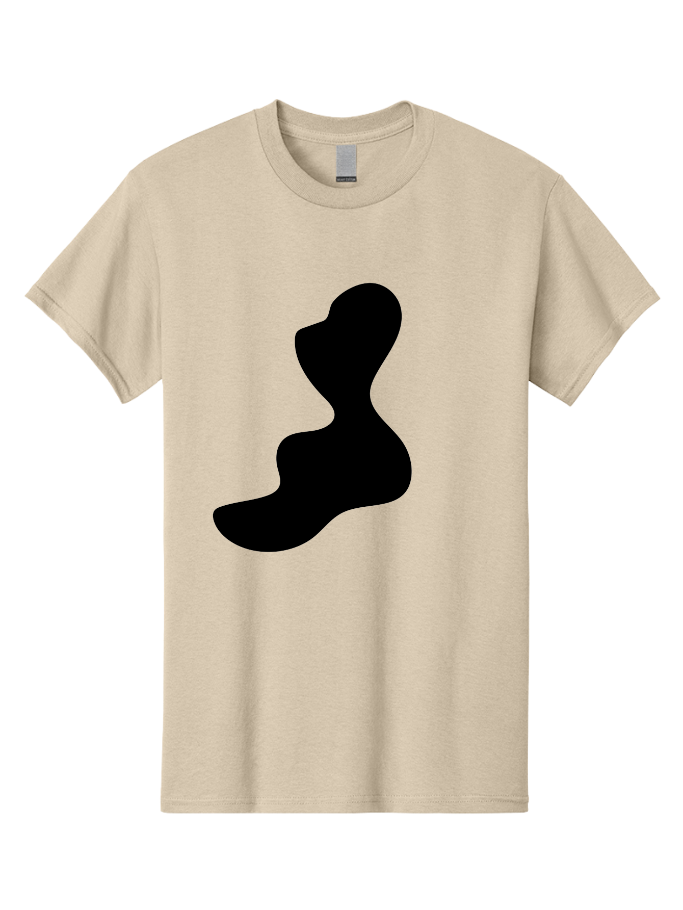 Abstract-Silhouette Men'S Graphic Tee, 100% Cotton, Comfortable Casual Summer Wear, Machine Washable, Abstract Shape, Black Silhouette, Modern Art, Minimalist Design, Fluid Form, Contemporary Graphics, Artistic Expression, Sleek Design, -  Aaa358 25