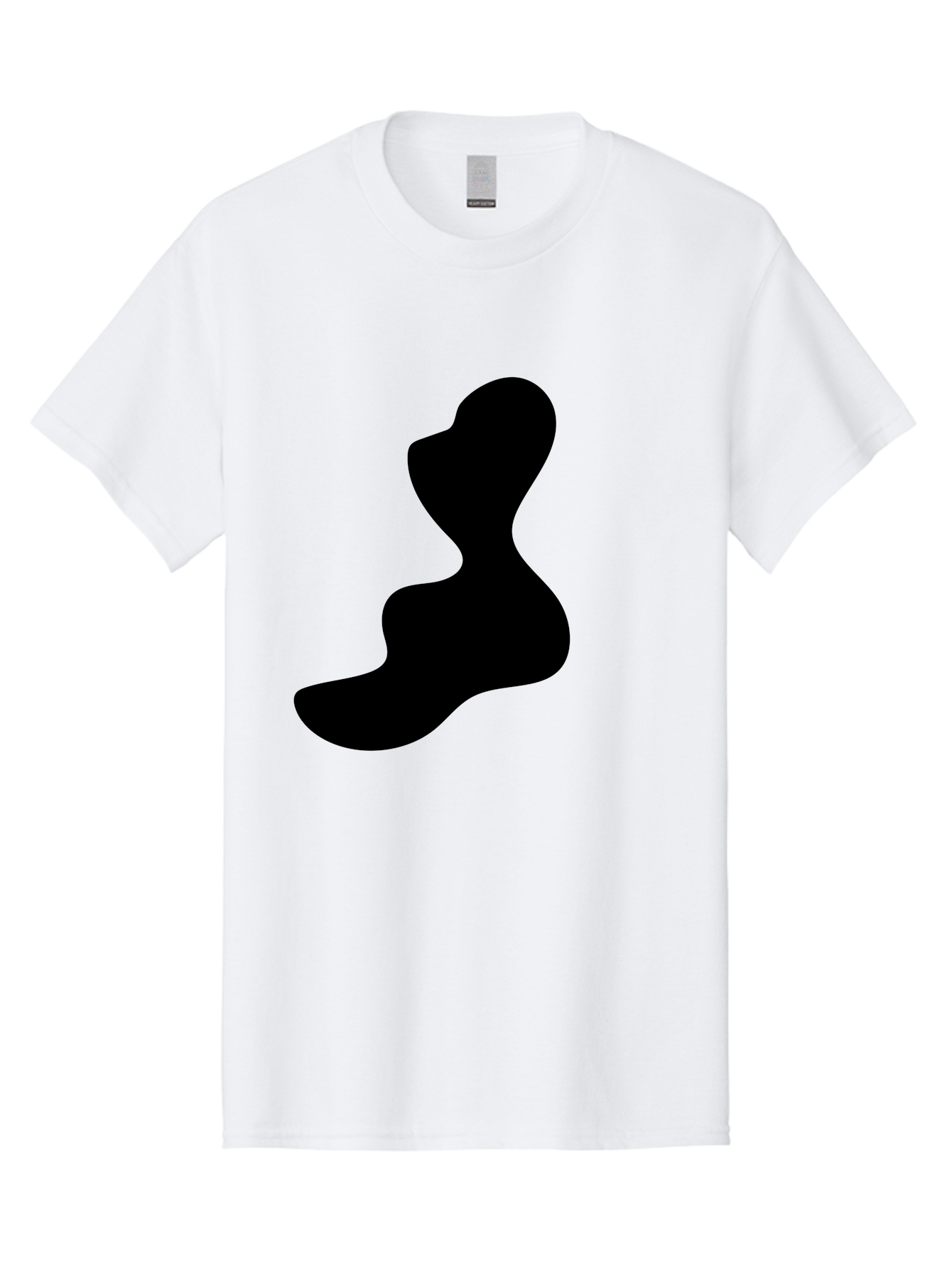 Abstract-Silhouette Men'S Graphic Tee, 100% Cotton, Comfortable Casual Summer Wear, Machine Washable, Abstract Shape, Black Silhouette, Modern Art, Minimalist Design, Fluid Form, Contemporary Graphics, Artistic Expression, Sleek Design, -  Aaa358 23