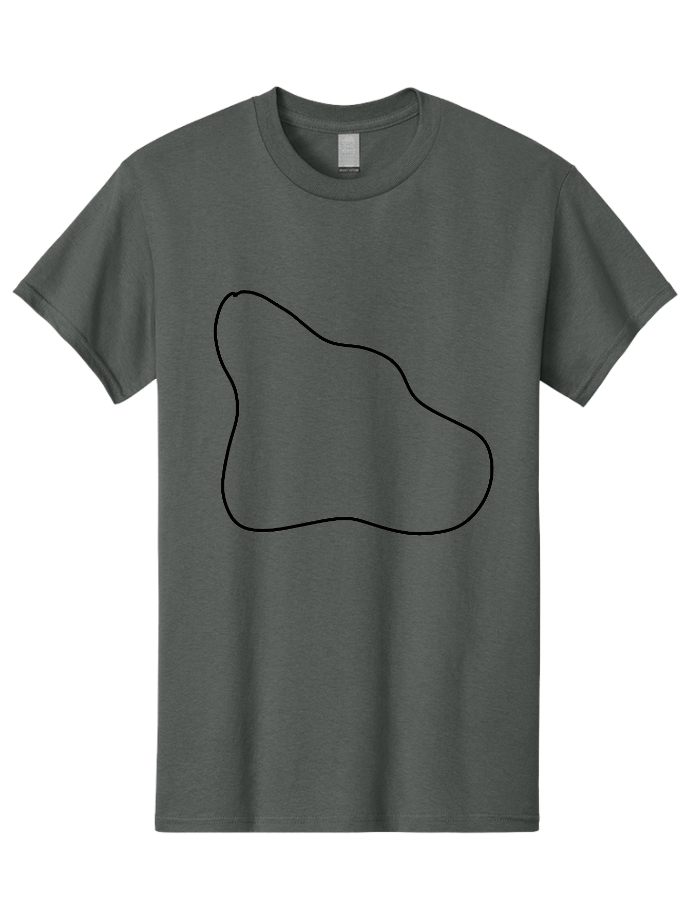 Amorphous-Shape Men'S Graphic Tee, 100% Cotton, Comfortable Casual Summer Wear, Machine Washable, Irregular Shape, Black Outline, Abstract Design, Unique Form, Simple Graphics, Minimalist Art, Modern Shapes -  Aaa359 25