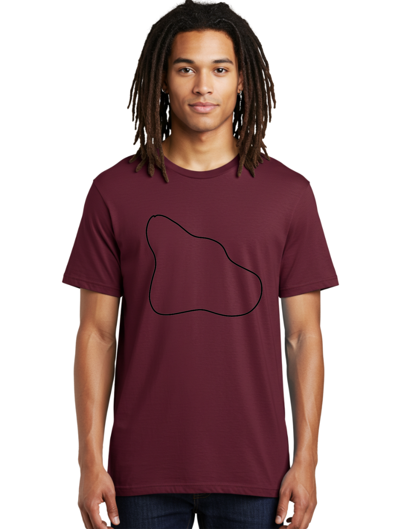 Amorphous-Shape Men'S Graphic Tee, 100% Cotton, Comfortable Casual Summer Wear, Machine Washable, Irregular Shape, Black Outline, Abstract Design, Unique Form, Simple Graphics, Minimalist Art, Modern Shapes -  Aaa359 12