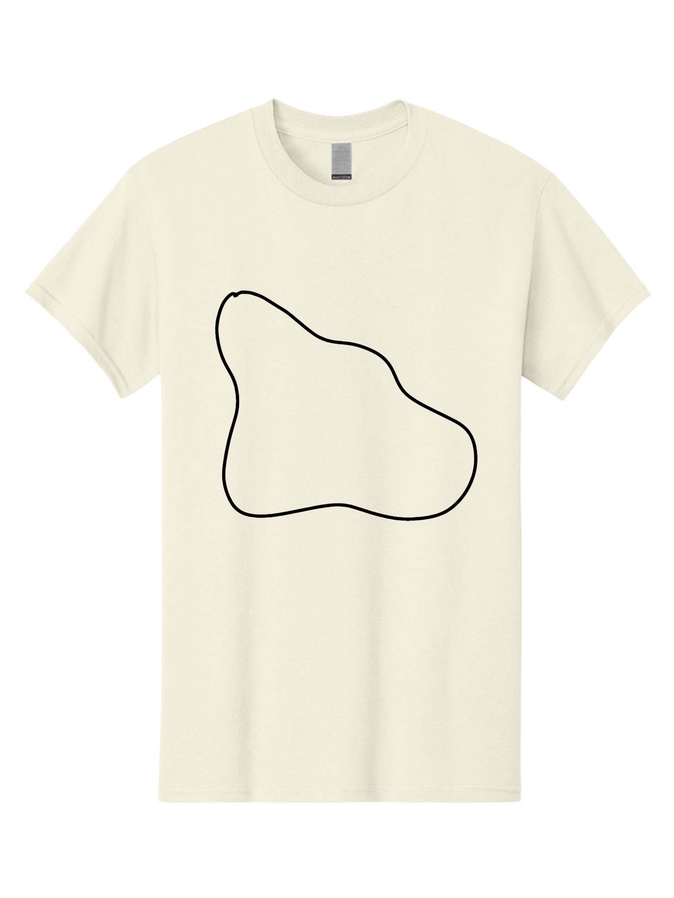 Amorphous-Shape Men'S Graphic Tee, 100% Cotton, Comfortable Casual Summer Wear, Machine Washable, Irregular Shape, Black Outline, Abstract Design, Unique Form, Simple Graphics, Minimalist Art, Modern Shapes -  Aaa359 25