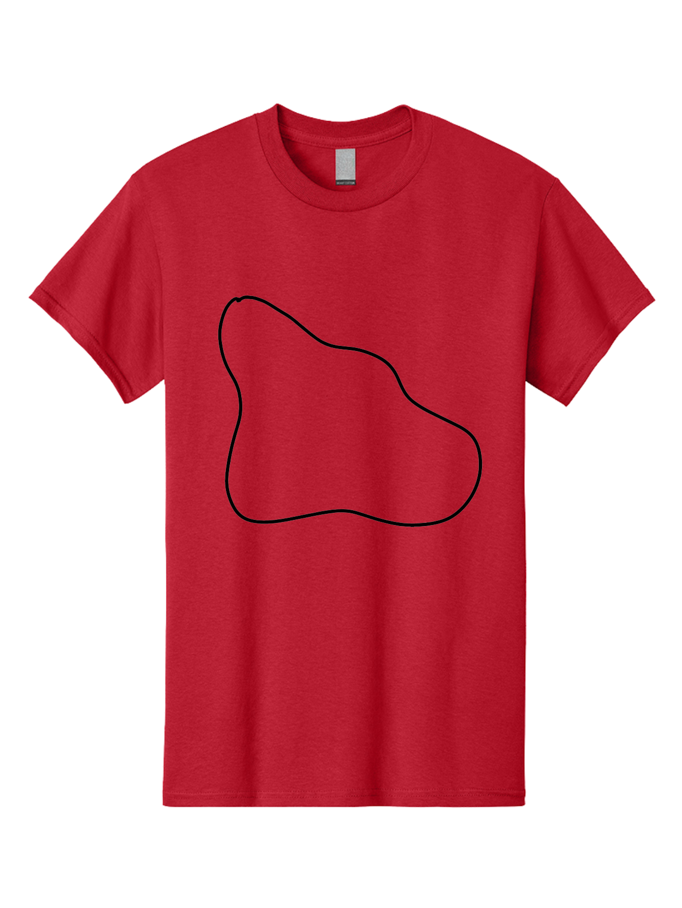 Amorphous-Shape Men'S Graphic Tee, 100% Cotton, Comfortable Casual Summer Wear, Machine Washable, Irregular Shape, Black Outline, Abstract Design, Unique Form, Simple Graphics, Minimalist Art, Modern Shapes -  Aaa359