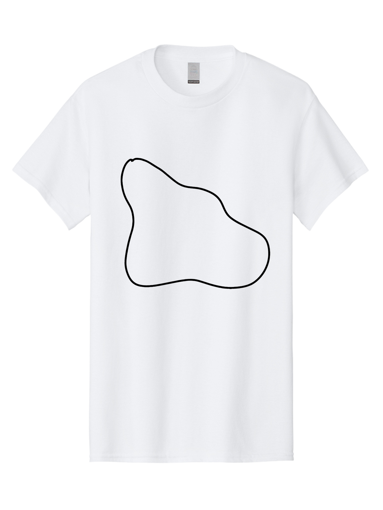 Amorphous-Shape Men'S Graphic Tee, 100% Cotton, Comfortable Casual Summer Wear, Machine Washable, Irregular Shape, Black Outline, Abstract Design, Unique Form, Simple Graphics, Minimalist Art, Modern Shapes -  Aaa359 13