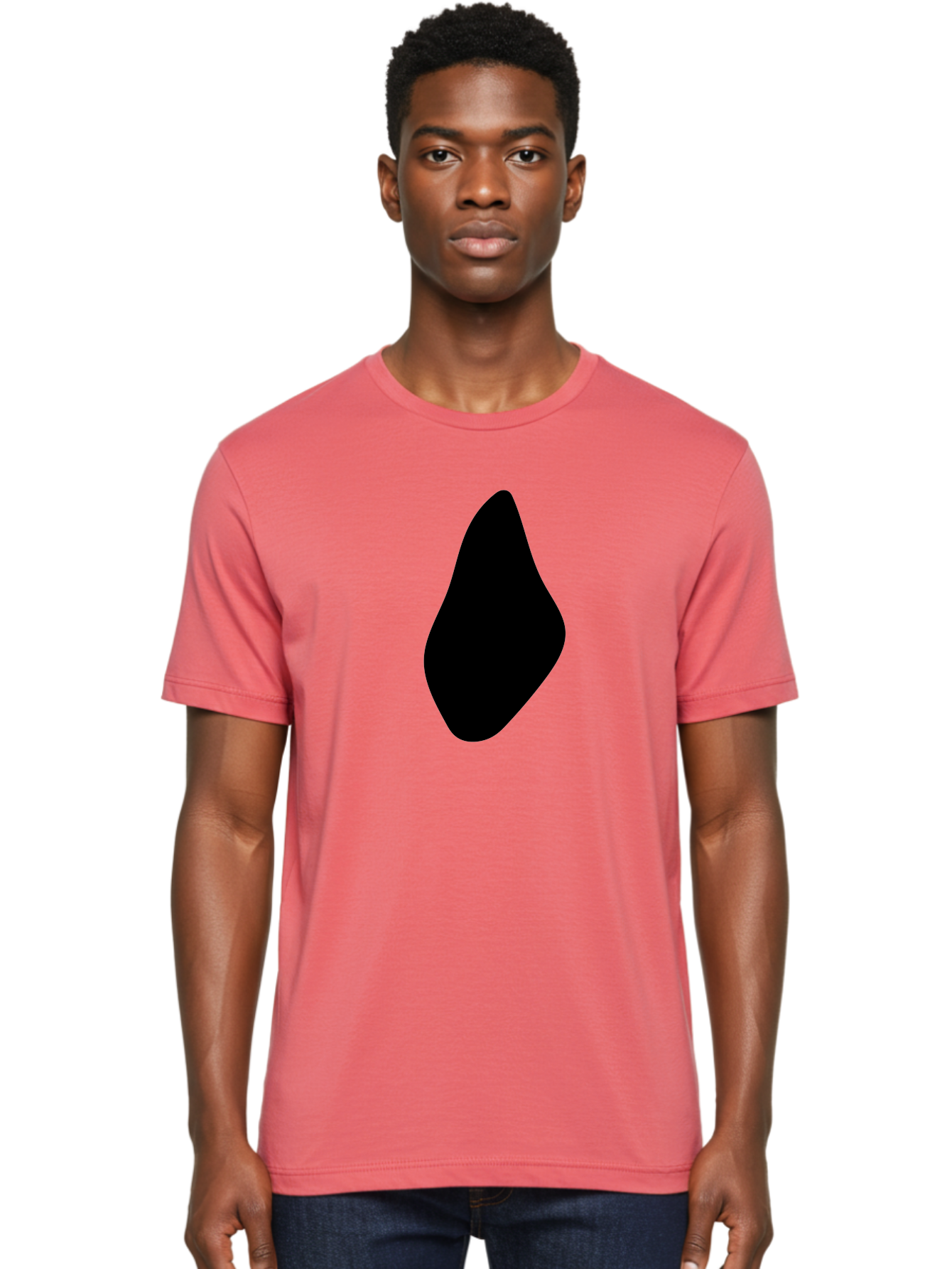 Black-Abstract-Shape Men'S Graphic Tee, 100% Cotton, Comfortable Casual Summer Wear, Machine Washable, Black Silhouette, Smooth Shape, Abstract Design, Minimalist Art, Simple Form, Elegant Silhouette, Modern Graphic -  Aaa361 18