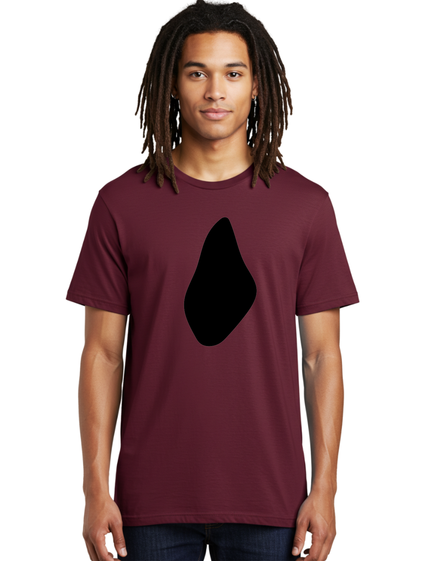 Black-Abstract-Shape Men'S Graphic Tee, 100% Cotton, Comfortable Casual Summer Wear, Machine Washable, Black Silhouette, Smooth Shape, Abstract Design, Minimalist Art, Simple Form, Elegant Silhouette, Modern Graphic -  Aaa361 26