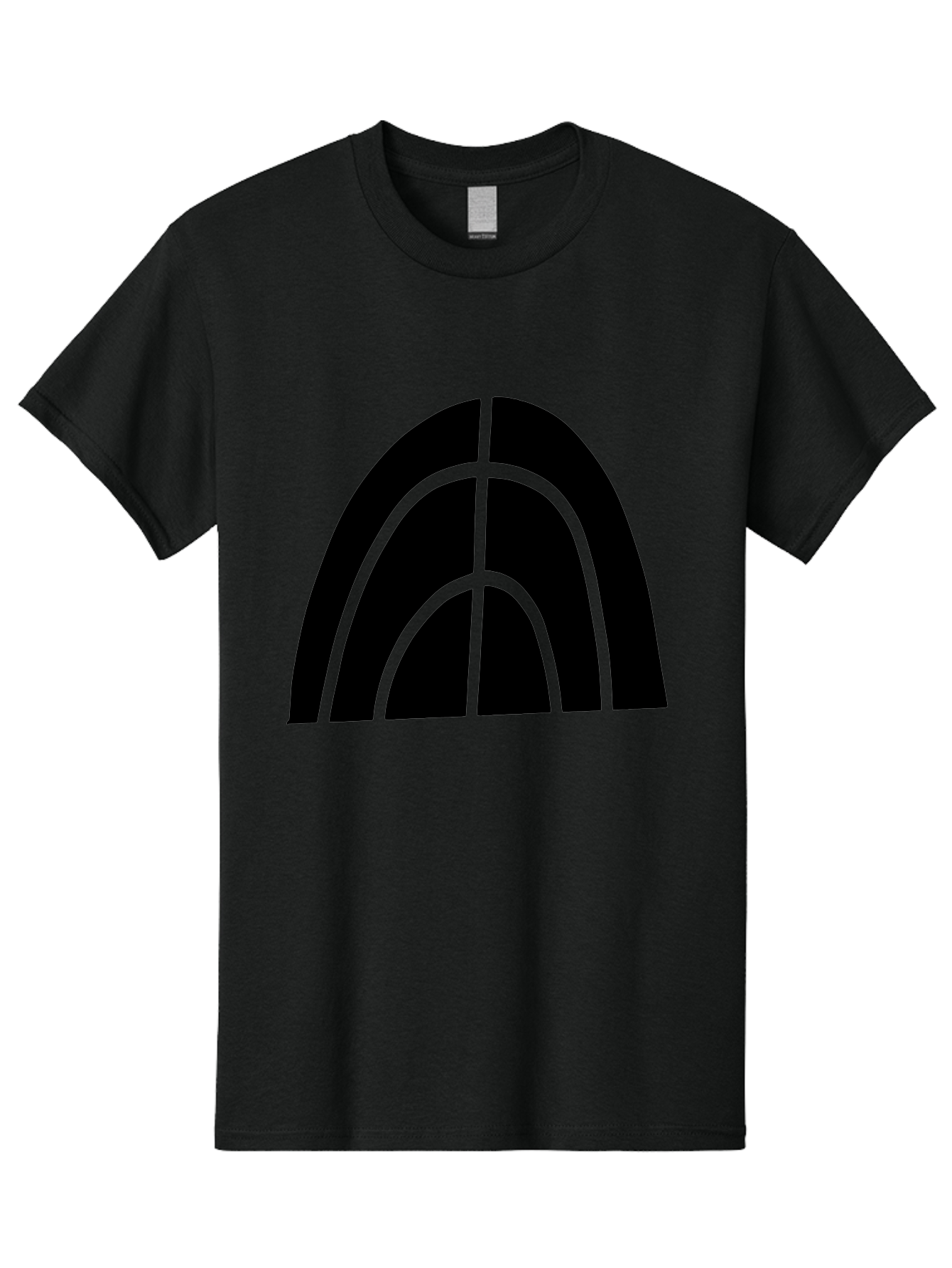 Black-Arch-Graphic Men'S Graphic Tee, 100% Cotton, Comfortable Casual Summer Wear, Machine Washable, Letter A, Simple Design, Typography, Bold Font, Black And Green, Modern Aesthetic, Graphic Element, Minimalist Style -  Aaa362