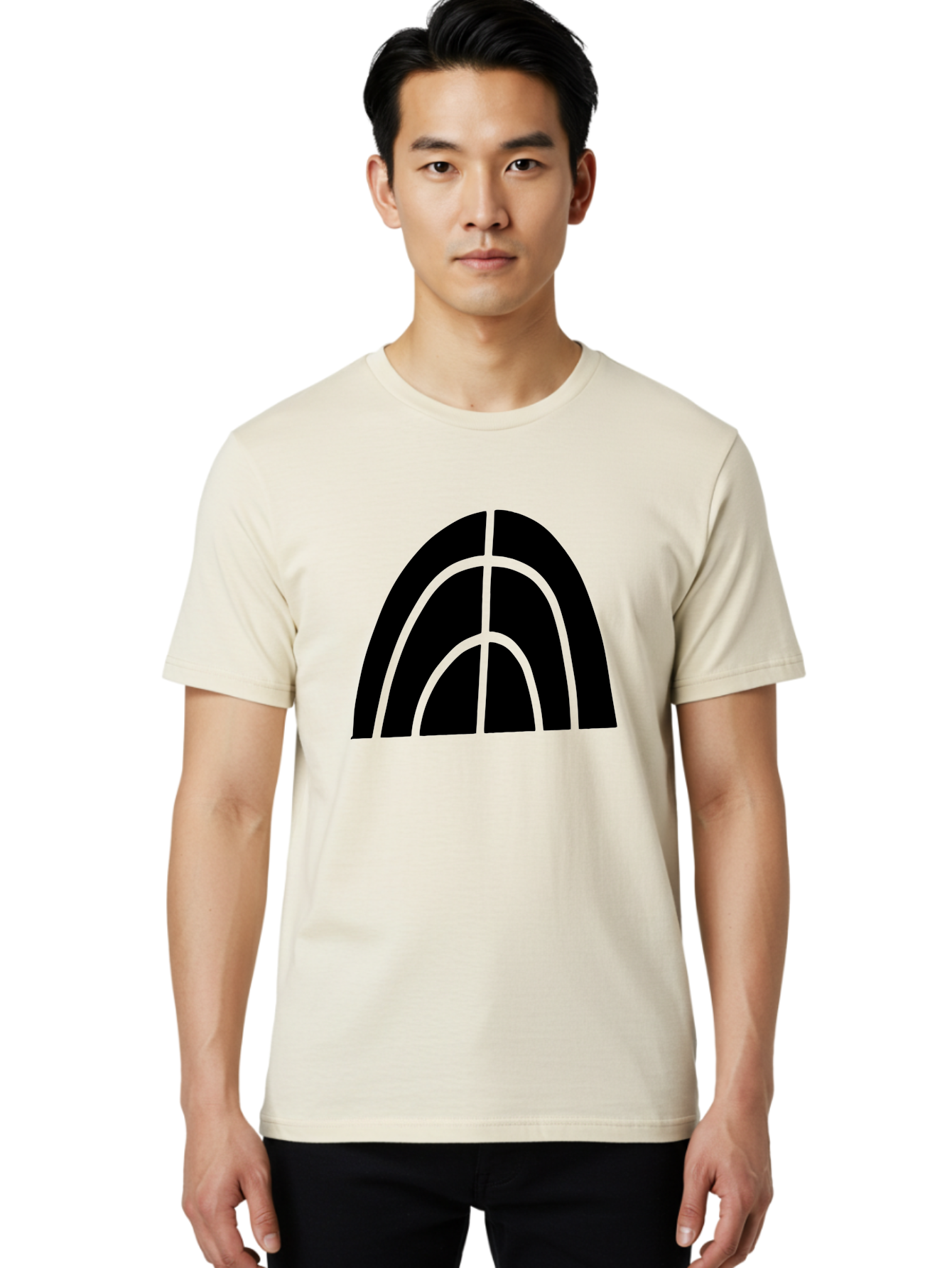 Black-Arch-Graphic Men'S Graphic Tee, 100% Cotton, Comfortable Casual Summer Wear, Machine Washable, Letter A, Simple Design, Typography, Bold Font, Black And Green, Modern Aesthetic, Graphic Element, Minimalist Style -  Aaa362 8