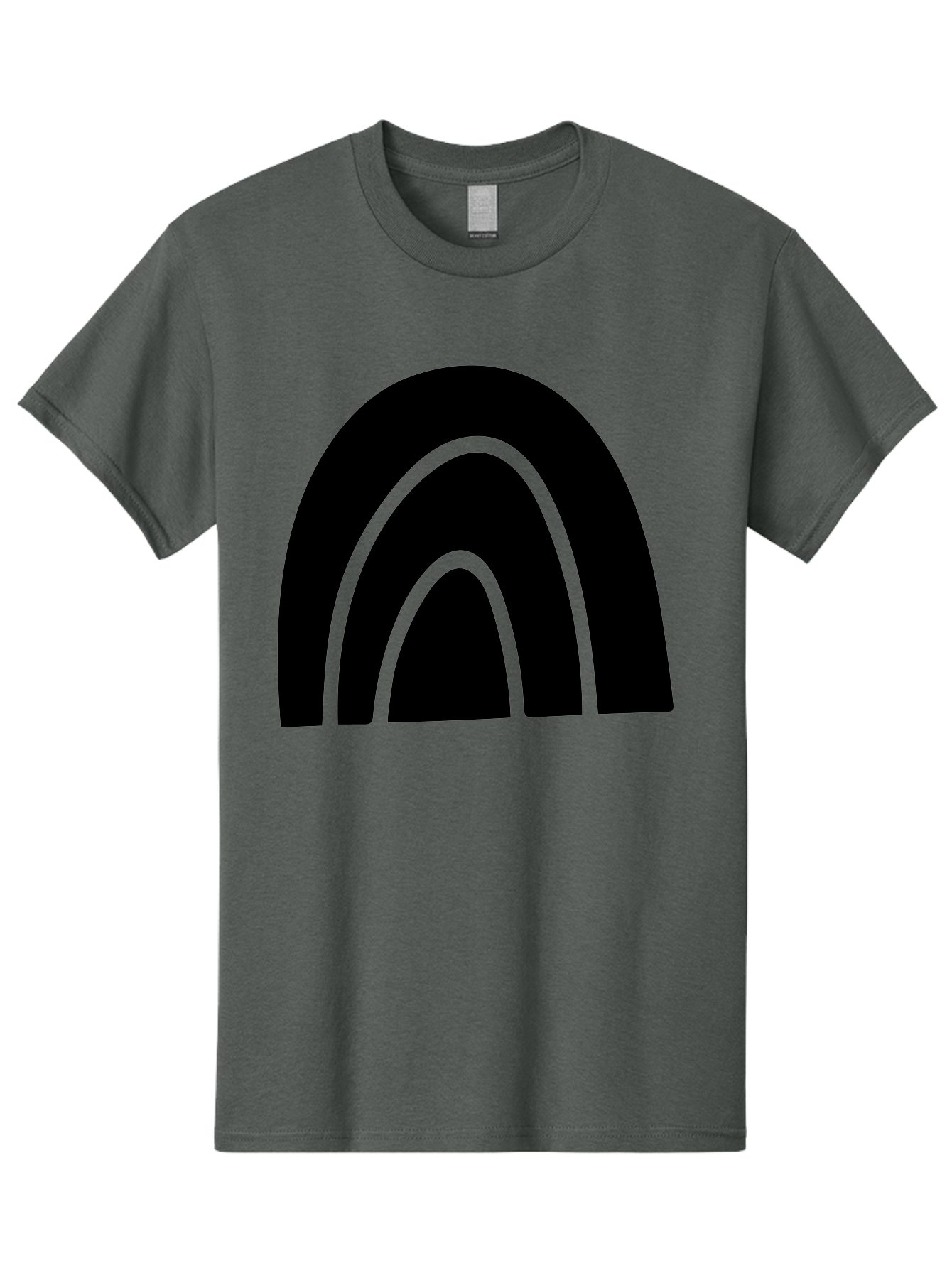 Black-Arches Men'S Graphic Tee, 100% Cotton, Comfortable Casual Summer Wear, Machine Washable, Black Arches, Neon Green Outlines, Modern Minimalist Design, Simple Shapes, Abstract Art, Geometric Pattern -  Aaa363 27