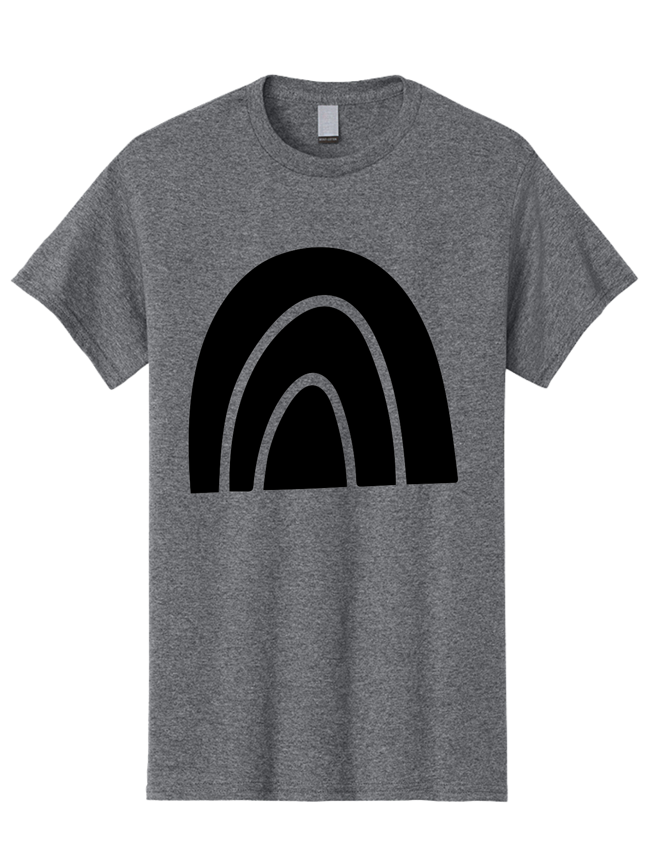 Black-Arches Men'S Graphic Tee, 100% Cotton, Comfortable Casual Summer Wear, Machine Washable, Black Arches, Neon Green Outlines, Modern Minimalist Design, Simple Shapes, Abstract Art, Geometric Pattern -  Aaa363 15