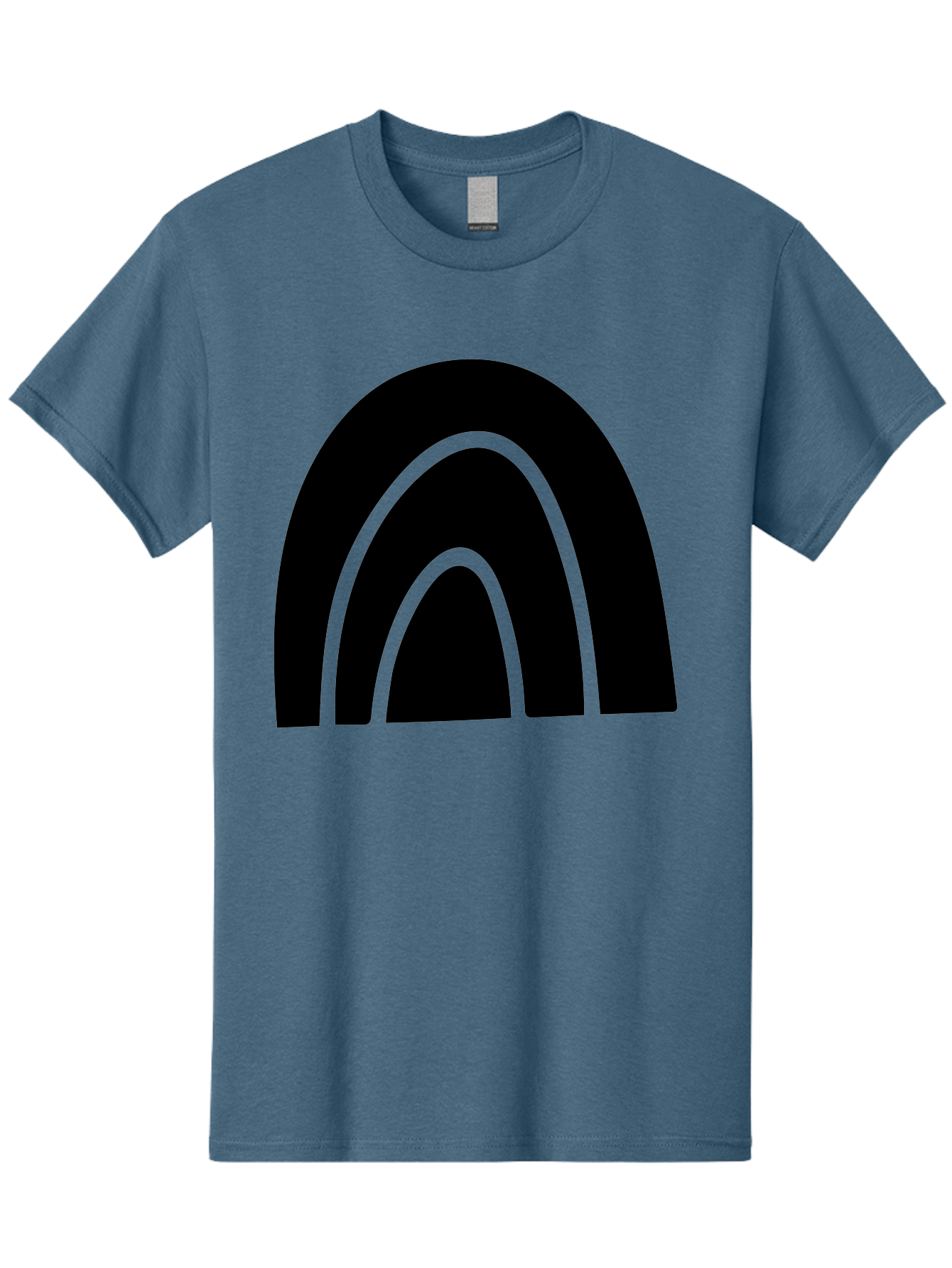 Black-Arches Men'S Graphic Tee, 100% Cotton, Comfortable Casual Summer Wear, Machine Washable, Black Arches, Neon Green Outlines, Modern Minimalist Design, Simple Shapes, Abstract Art, Geometric Pattern -  Aaa363 7