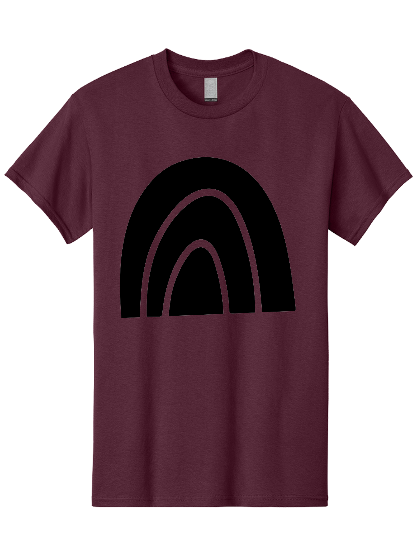 Black-Arches Men'S Graphic Tee, 100% Cotton, Comfortable Casual Summer Wear, Machine Washable, Black Arches, Neon Green Outlines, Modern Minimalist Design, Simple Shapes, Abstract Art, Geometric Pattern -  Aaa363 25