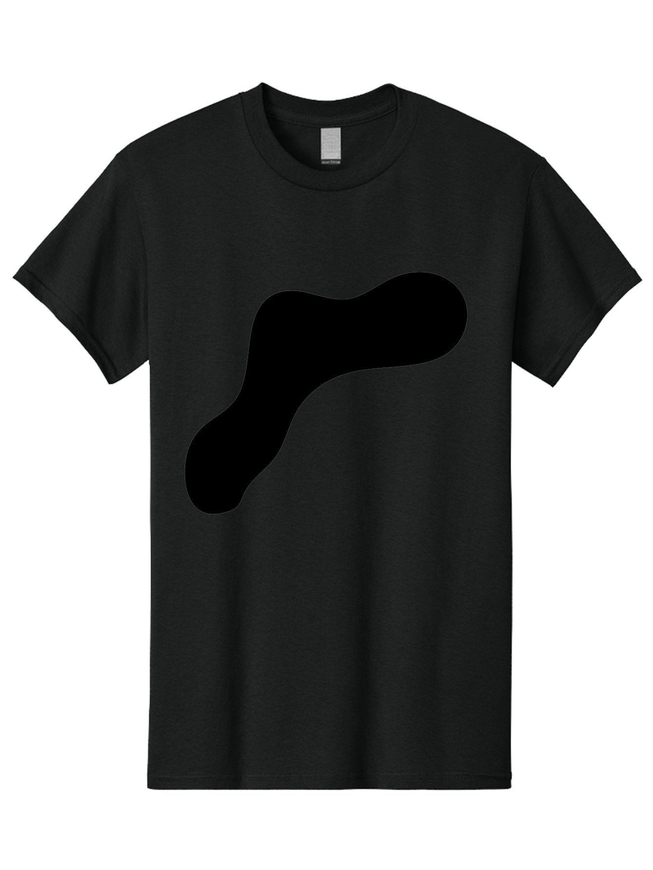 Black-Blob-1 Men'S Graphic Tee, 100% Cotton, Comfortable Casual Summer Wear, Machine Washable, Black Blob, Abstract Shape, Modern Design, Minimalist Art, Fluid Form, Contemporary Graphic -  Aaa364