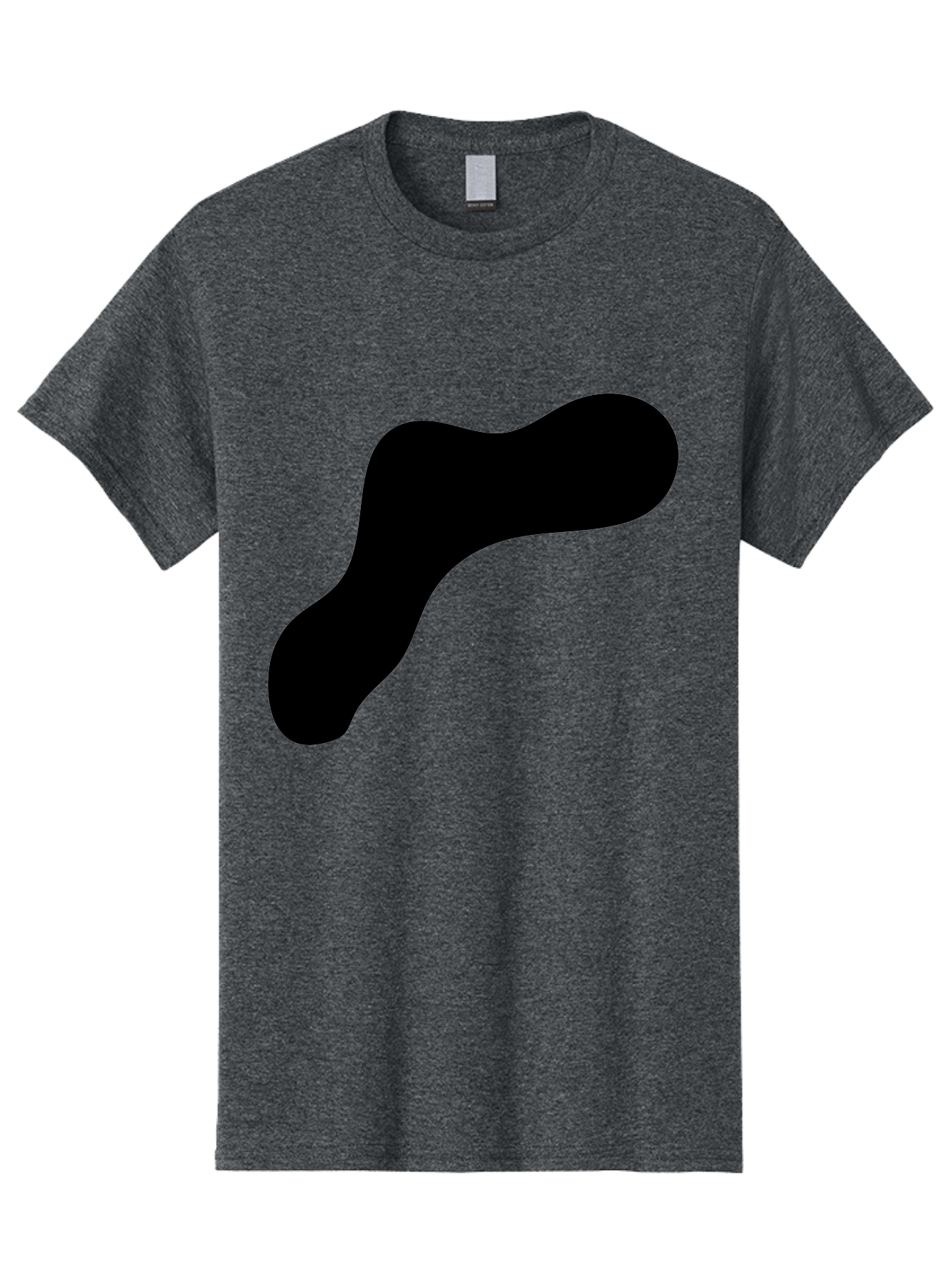 Black-Blob-1 Men'S Graphic Tee, 100% Cotton, Comfortable Casual Summer Wear, Machine Washable, Black Blob, Abstract Shape, Modern Design, Minimalist Art, Fluid Form, Contemporary Graphic -  Aaa364 3