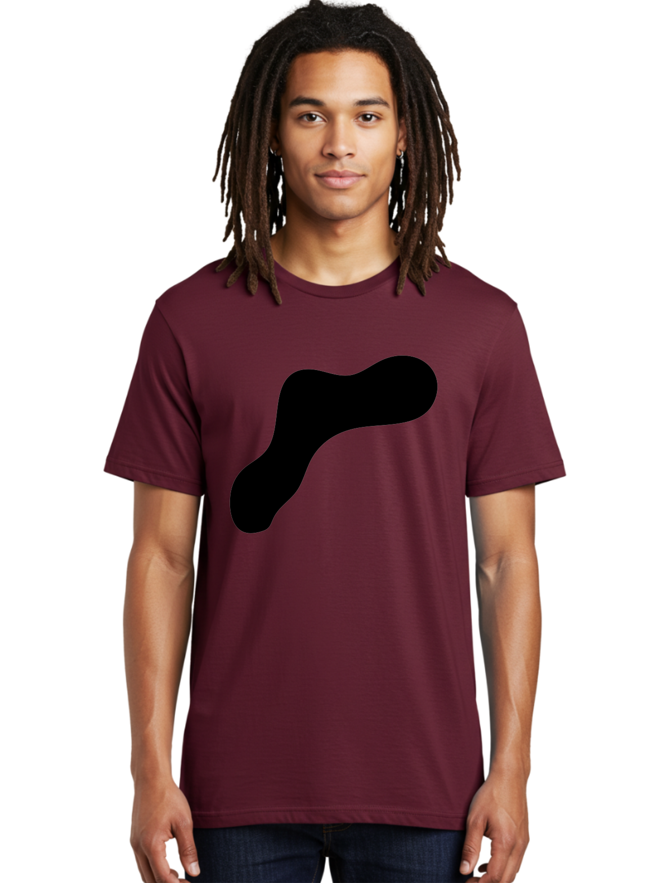 Black-Blob-1 Men'S Graphic Tee, 100% Cotton, Comfortable Casual Summer Wear, Machine Washable, Black Blob, Abstract Shape, Modern Design, Minimalist Art, Fluid Form, Contemporary Graphic -  Aaa364 18