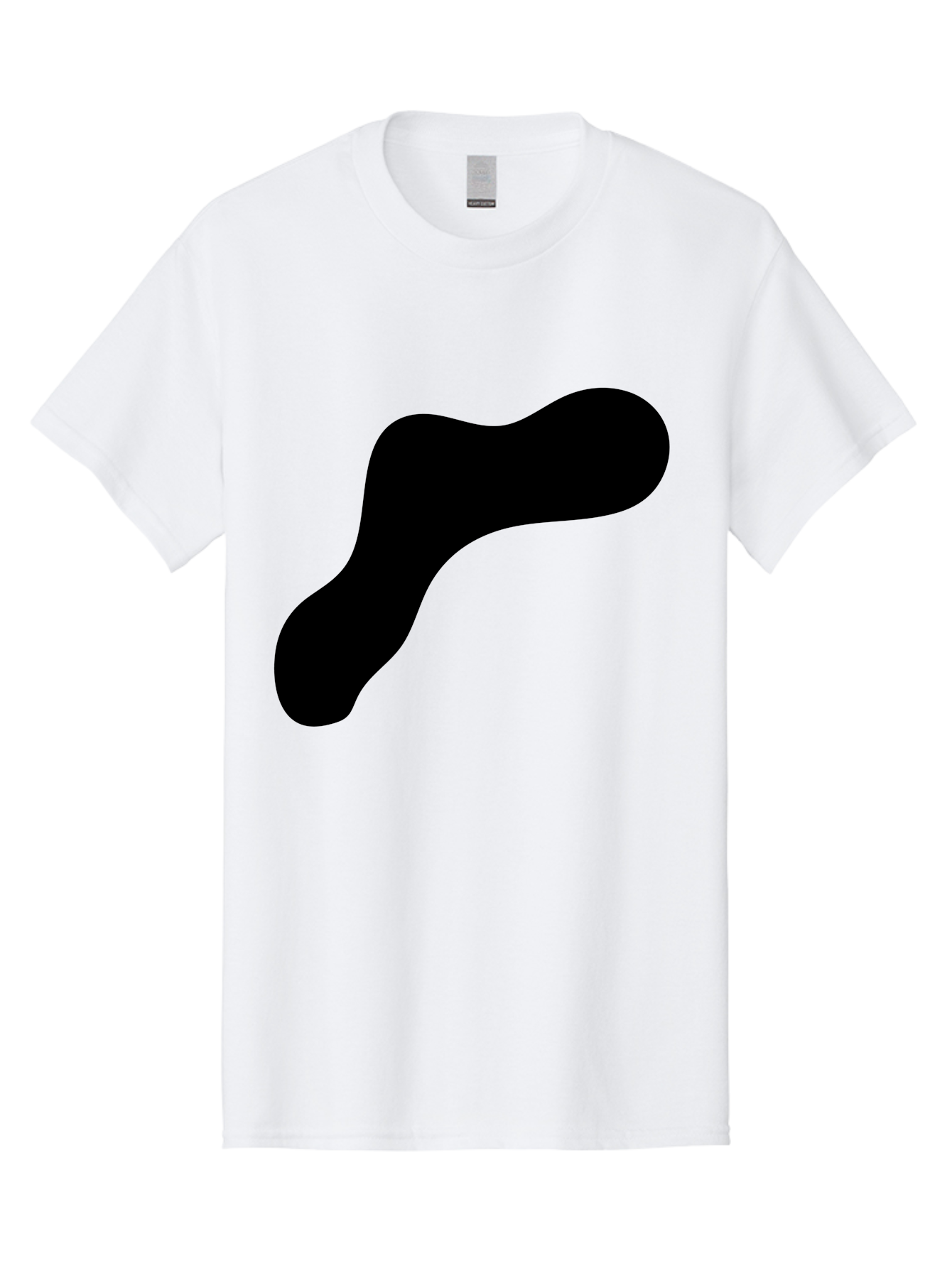 Black-Blob-1 Men'S Graphic Tee, 100% Cotton, Comfortable Casual Summer Wear, Machine Washable, Black Blob, Abstract Shape, Modern Design, Minimalist Art, Fluid Form, Contemporary Graphic -  Aaa364 27
