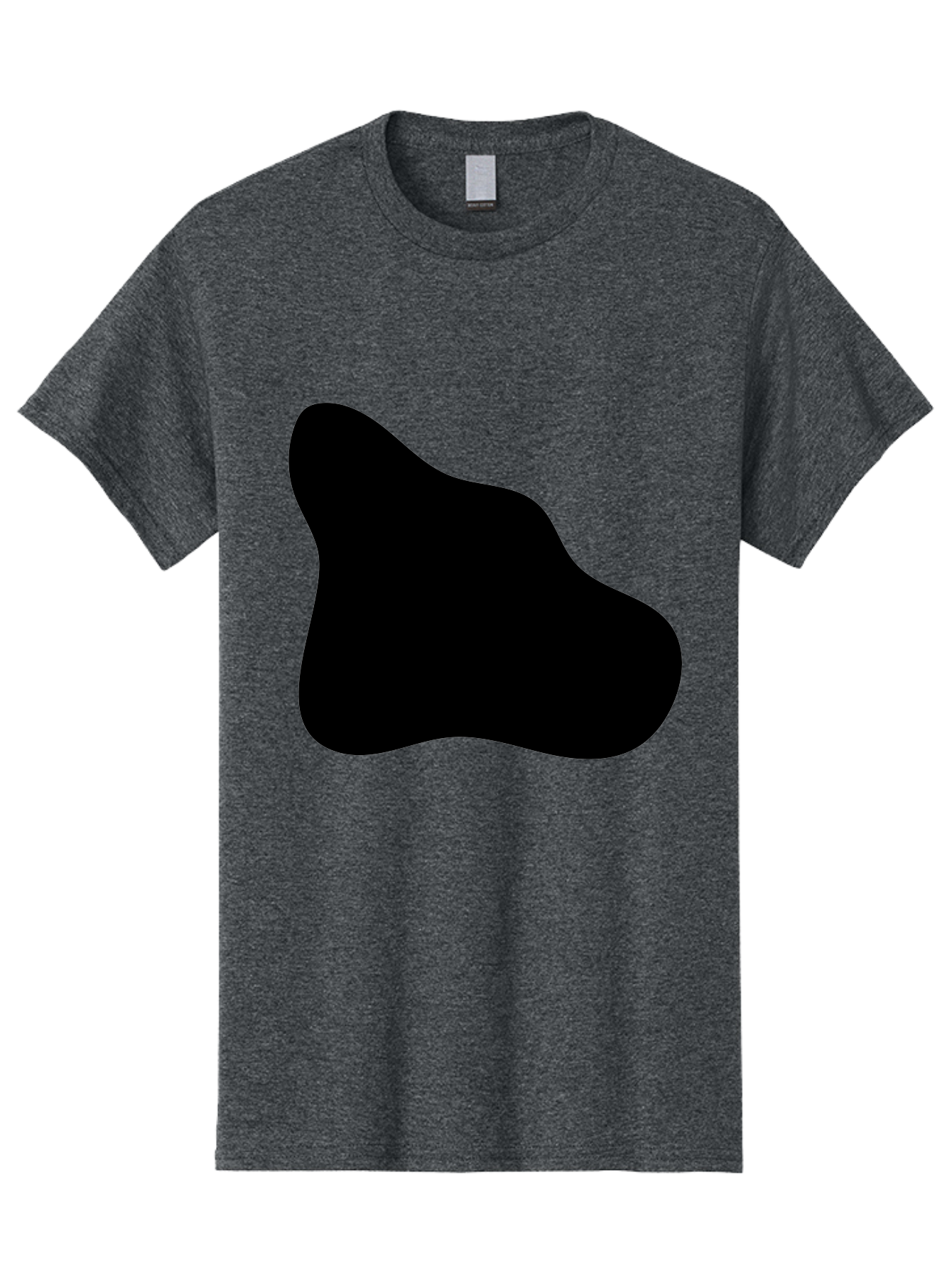Black-Blob-2 Men'S Graphic Tee, 100% Cotton, Comfortable Casual Summer Wear, Machine Washable, Abstract Shape, Black Silhouette, Irregular Form, Modern Design, Graphic Element, Minimalist Art, Contemporary Style -  Aaa365 9