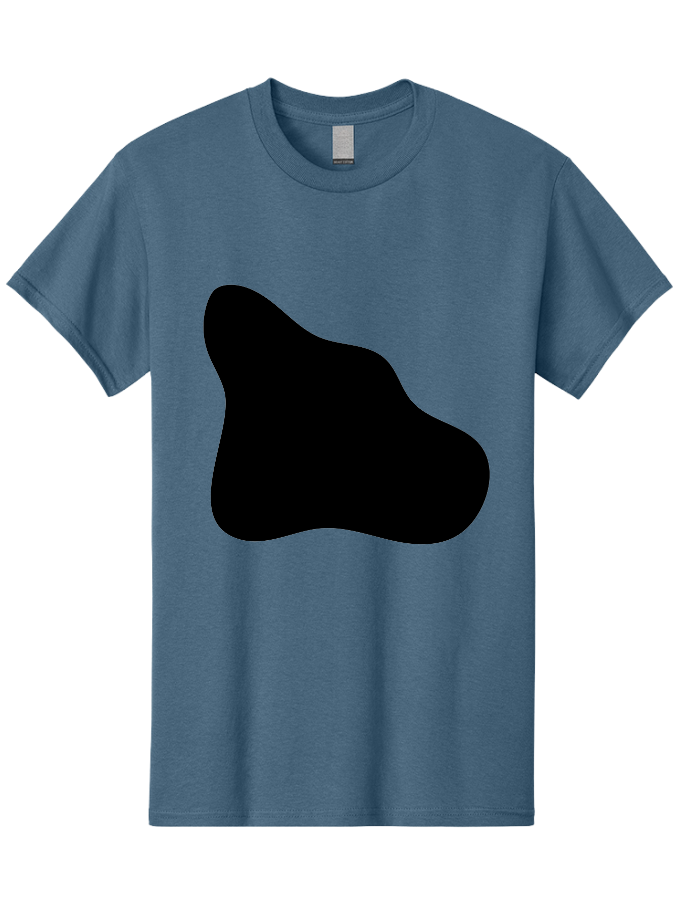 Black-Blob-2 Men'S Graphic Tee, 100% Cotton, Comfortable Casual Summer Wear, Machine Washable, Abstract Shape, Black Silhouette, Irregular Form, Modern Design, Graphic Element, Minimalist Art, Contemporary Style -  Aaa365