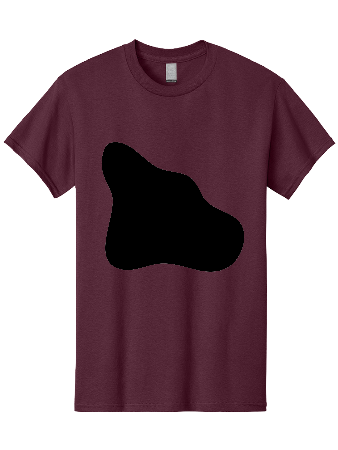 Black-Blob-2 Men'S Graphic Tee, 100% Cotton, Comfortable Casual Summer Wear, Machine Washable, Abstract Shape, Black Silhouette, Irregular Form, Modern Design, Graphic Element, Minimalist Art, Contemporary Style -  Aaa365 23