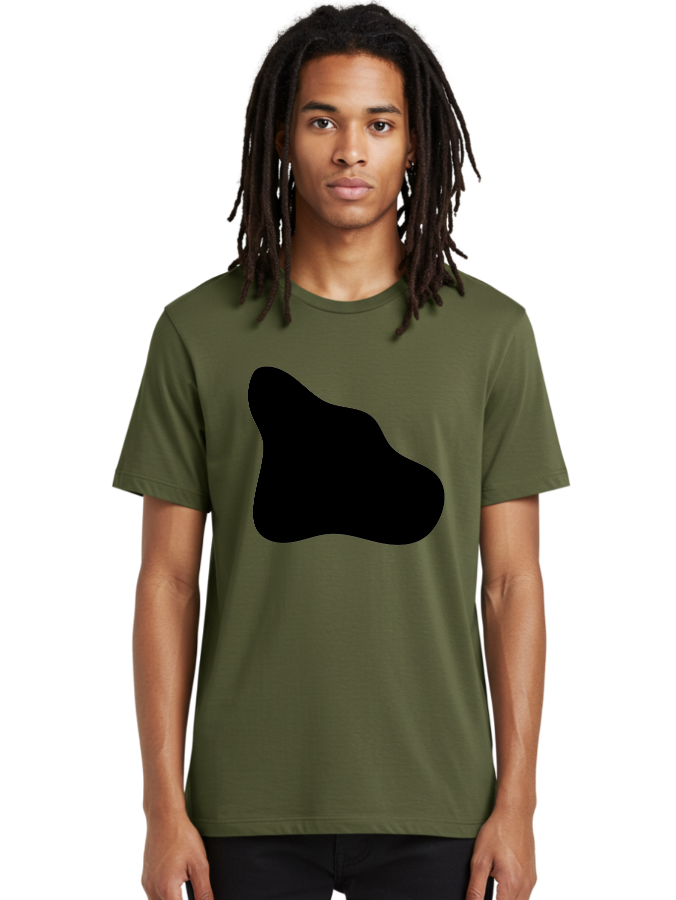 Black-Blob-2 Men'S Graphic Tee, 100% Cotton, Comfortable Casual Summer Wear, Machine Washable, Abstract Shape, Black Silhouette, Irregular Form, Modern Design, Graphic Element, Minimalist Art, Contemporary Style -  Aaa365 14