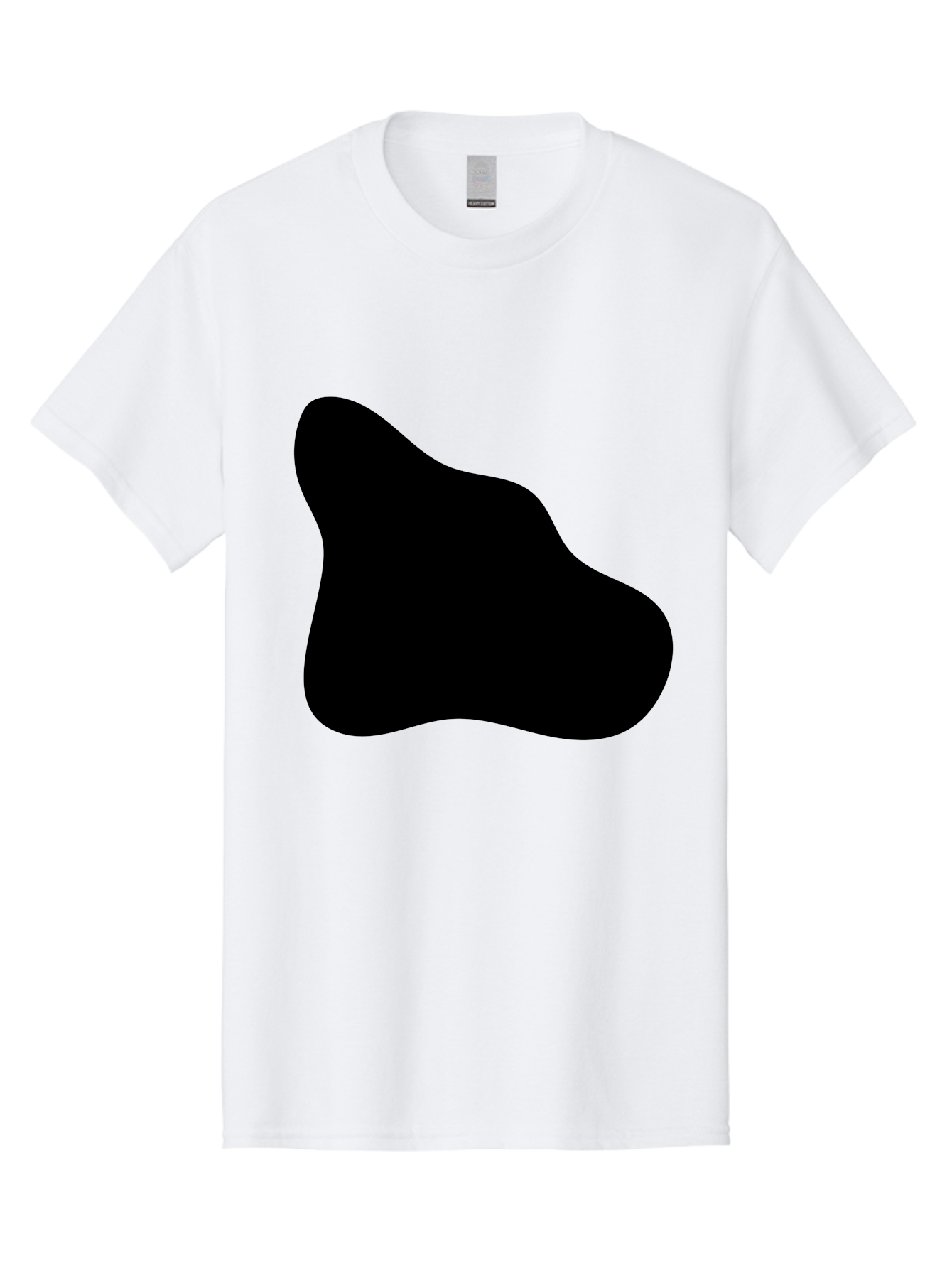 Black-Blob-2 Men'S Graphic Tee, 100% Cotton, Comfortable Casual Summer Wear, Machine Washable, Abstract Shape, Black Silhouette, Irregular Form, Modern Design, Graphic Element, Minimalist Art, Contemporary Style -  Aaa365 3