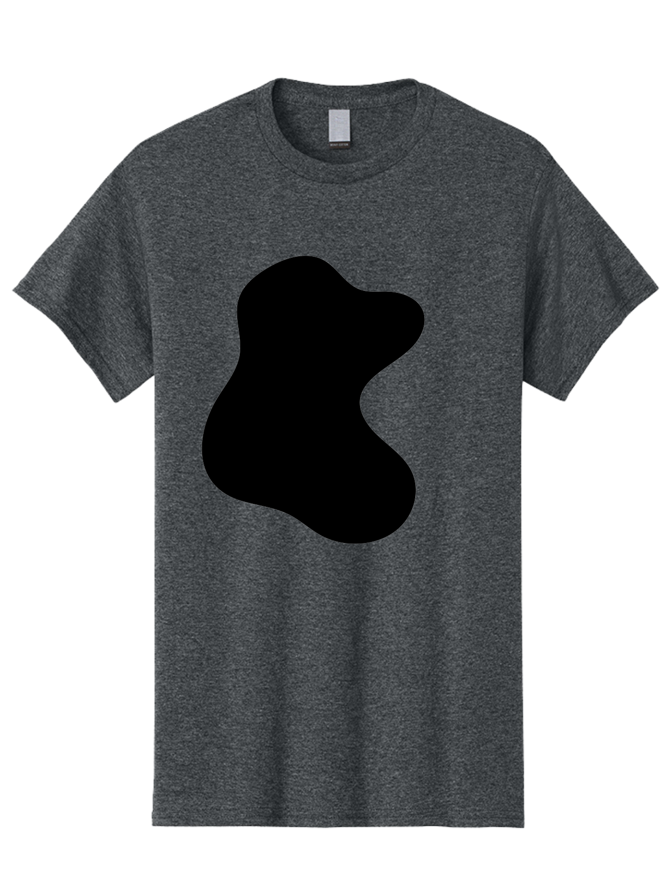 Black-Blob Men'S Graphic Tee, 100% Cotton, Comfortable Casual Summer Wear, Machine Washable, Black Blob Shape, Abstract Design, Irregular Form, Modern Art, Minimalist Style, Simple Shape, Unique Silhouette -  Aaa366 17