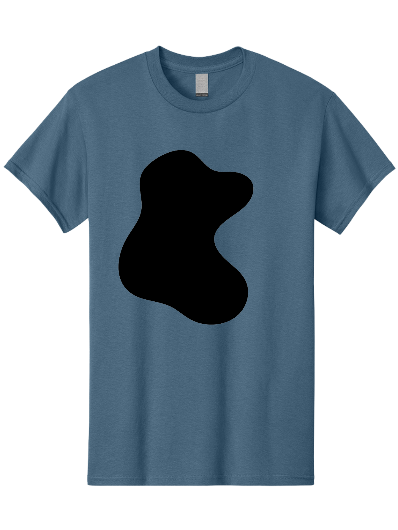 Black-Blob Men'S Graphic Tee, 100% Cotton, Comfortable Casual Summer Wear, Machine Washable, Black Blob Shape, Abstract Design, Irregular Form, Modern Art, Minimalist Style, Simple Shape, Unique Silhouette -  Aaa366 5