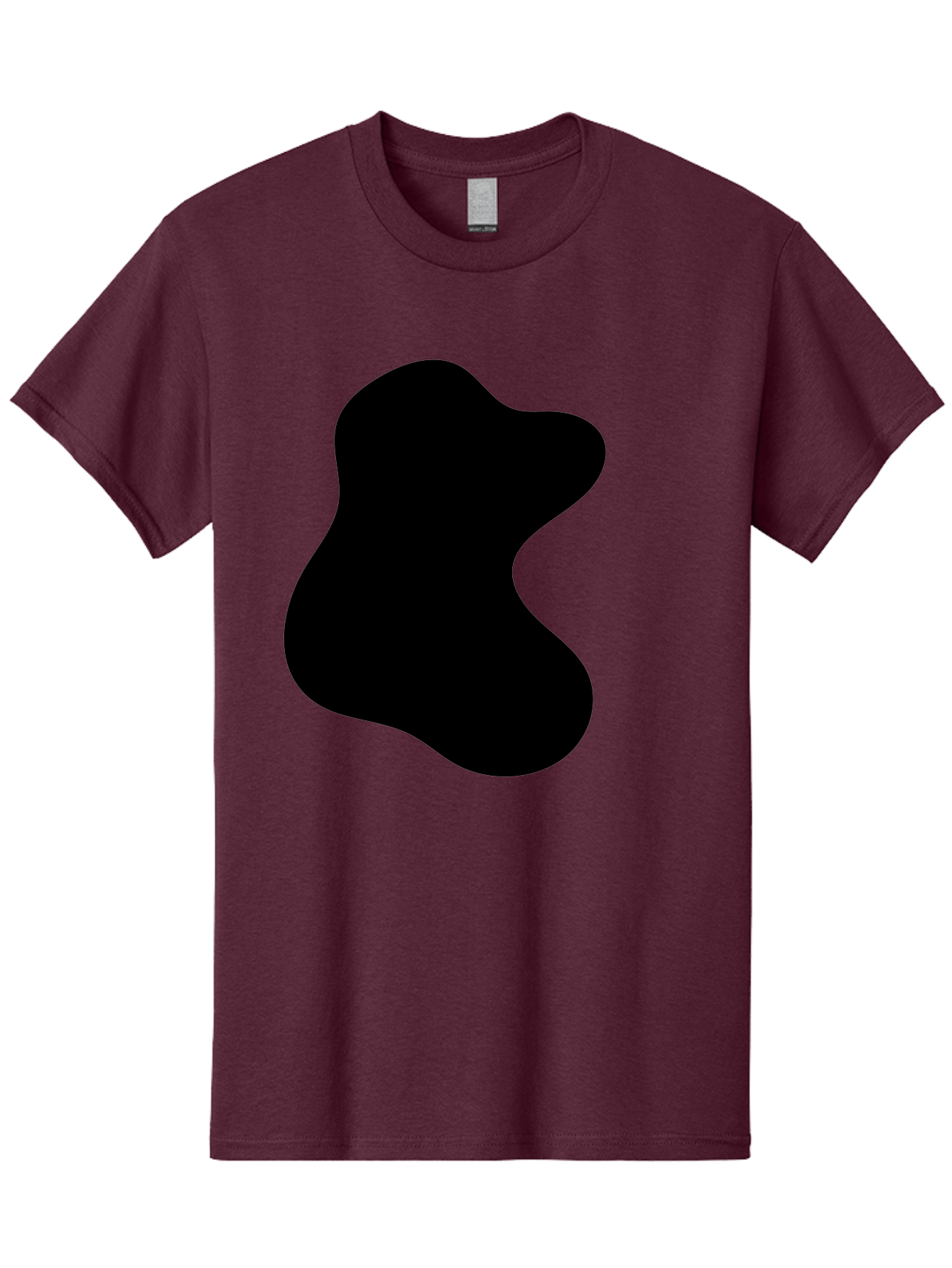 Black-Blob Men'S Graphic Tee, 100% Cotton, Comfortable Casual Summer Wear, Machine Washable, Black Blob Shape, Abstract Design, Irregular Form, Modern Art, Minimalist Style, Simple Shape, Unique Silhouette -  Aaa366 19