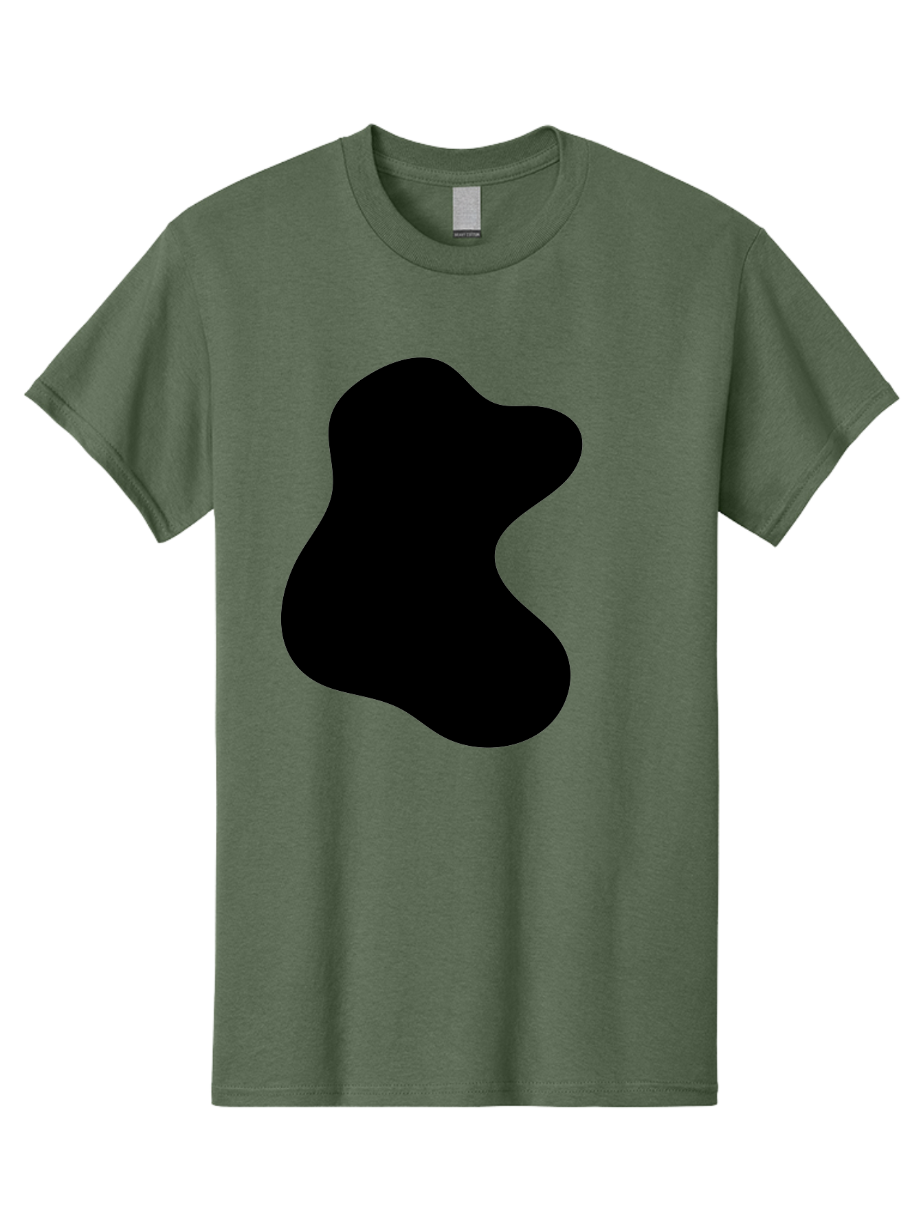 Black-Blob Men'S Graphic Tee, 100% Cotton, Comfortable Casual Summer Wear, Machine Washable, Black Blob Shape, Abstract Design, Irregular Form, Modern Art, Minimalist Style, Simple Shape, Unique Silhouette -  Aaa366 7