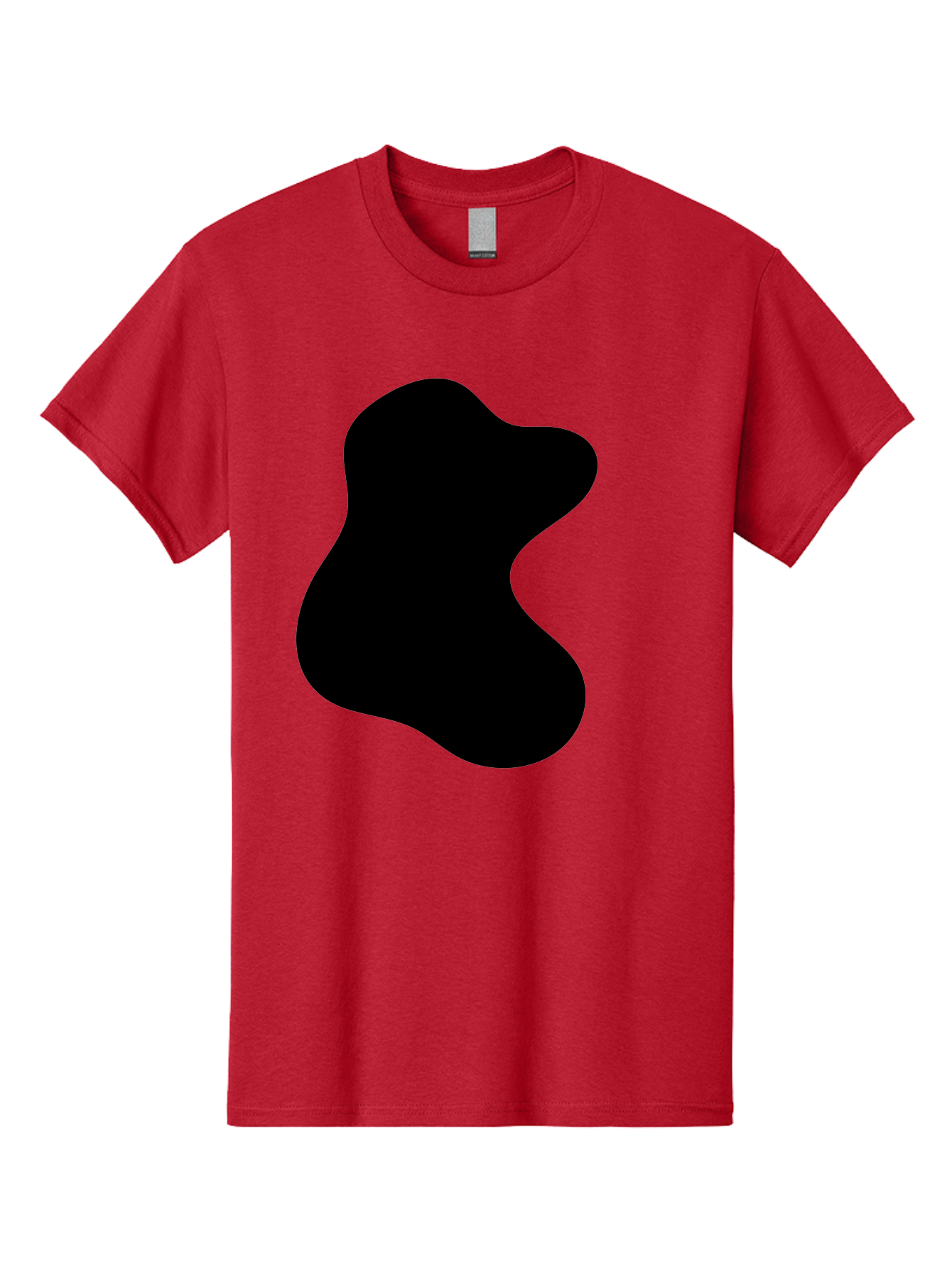 Black-Blob Men'S Graphic Tee, 100% Cotton, Comfortable Casual Summer Wear, Machine Washable, Black Blob Shape, Abstract Design, Irregular Form, Modern Art, Minimalist Style, Simple Shape, Unique Silhouette -  Aaa366 27