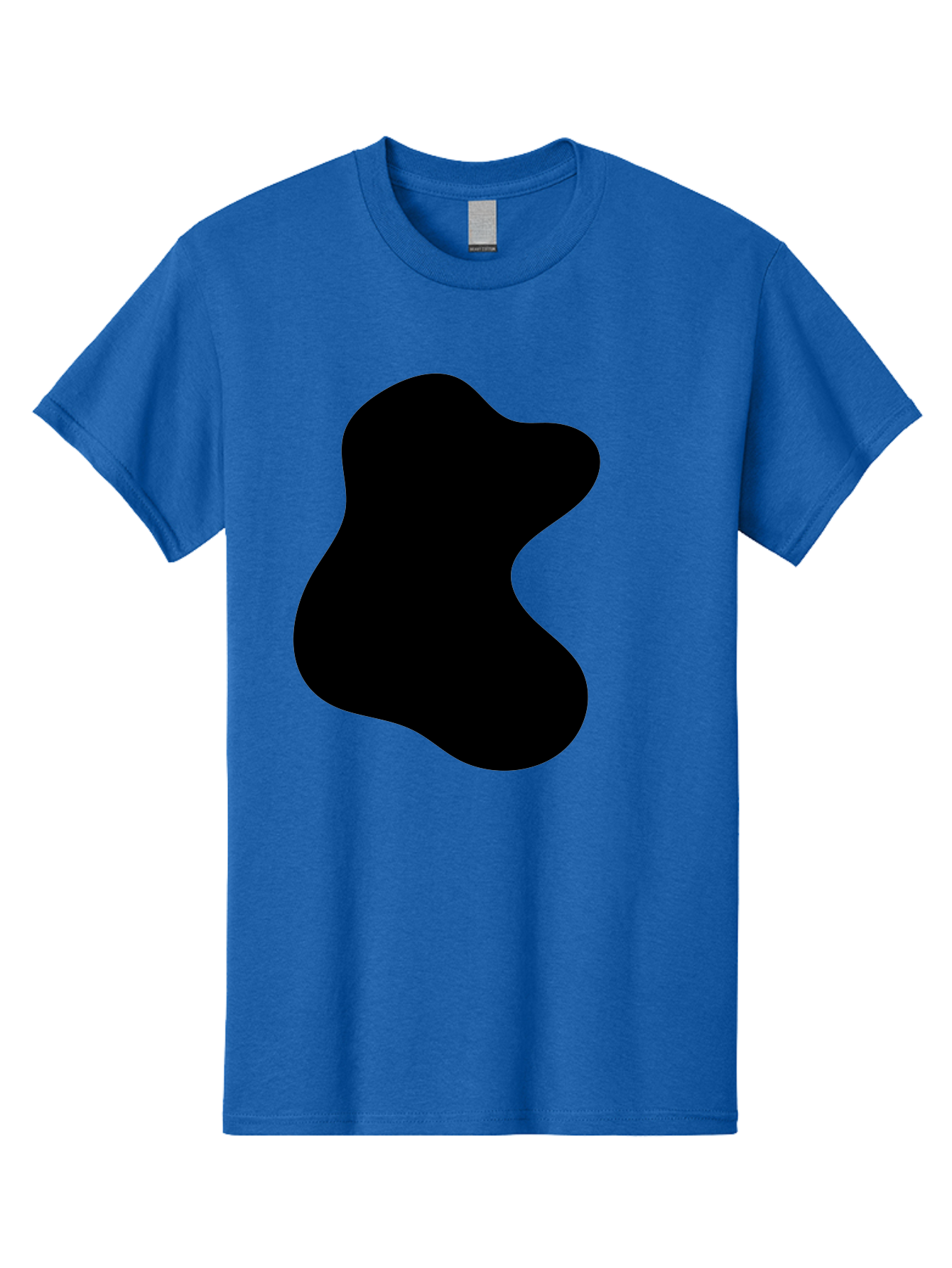 Black-Blob Men'S Graphic Tee, 100% Cotton, Comfortable Casual Summer Wear, Machine Washable, Black Blob Shape, Abstract Design, Irregular Form, Modern Art, Minimalist Style, Simple Shape, Unique Silhouette -  Aaa366 9