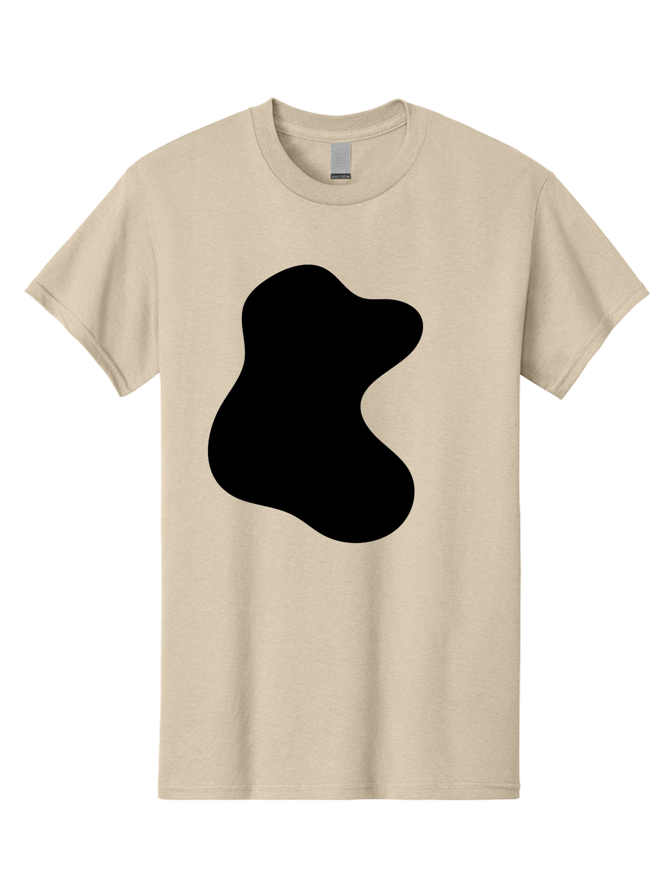 Black-Blob Men'S Graphic Tee, 100% Cotton, Comfortable Casual Summer Wear, Machine Washable, Black Blob Shape, Abstract Design, Irregular Form, Modern Art, Minimalist Style, Simple Shape, Unique Silhouette -  Aaa366 13