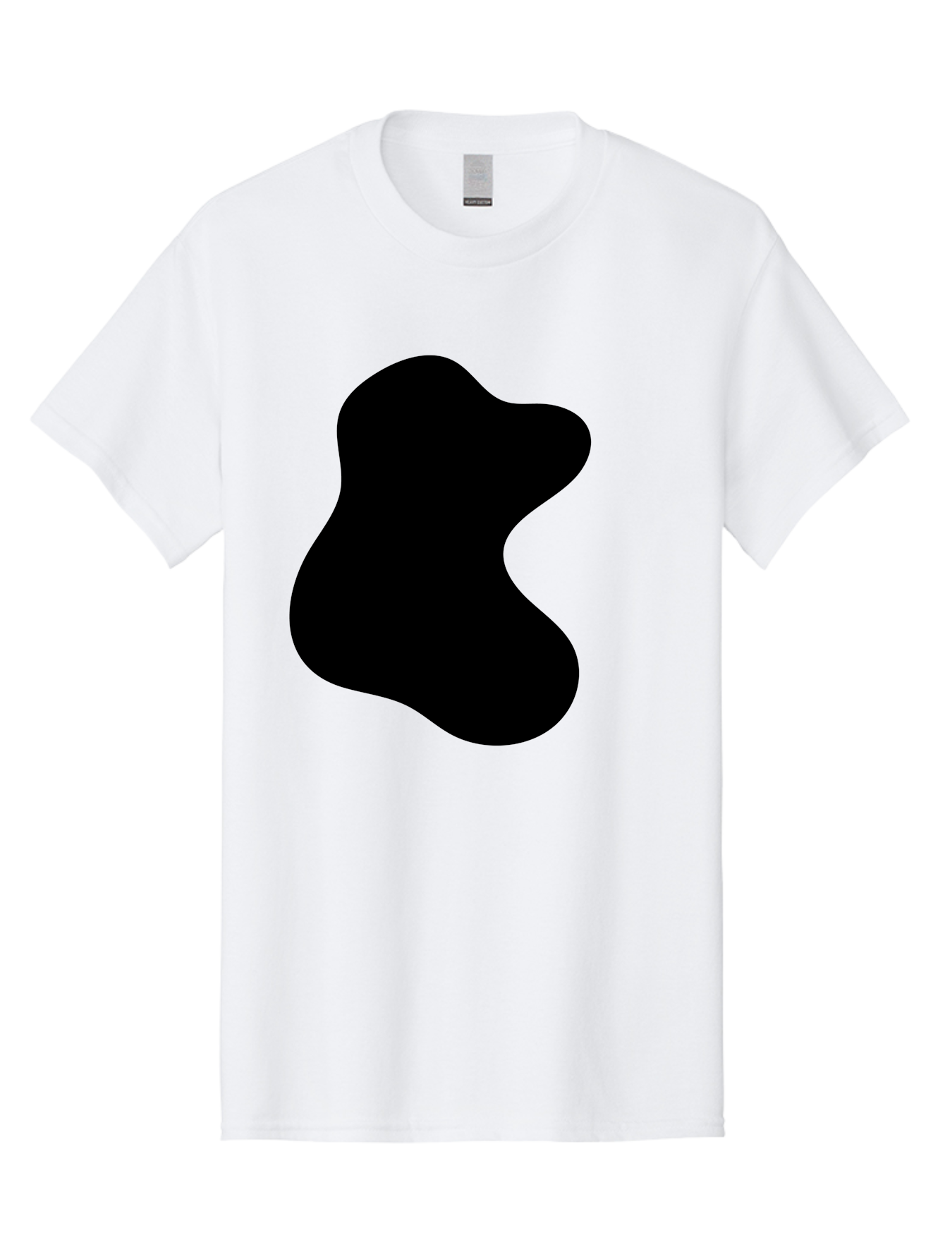 Black-Blob Men'S Graphic Tee, 100% Cotton, Comfortable Casual Summer Wear, Machine Washable, Black Blob Shape, Abstract Design, Irregular Form, Modern Art, Minimalist Style, Simple Shape, Unique Silhouette -  Aaa366 3