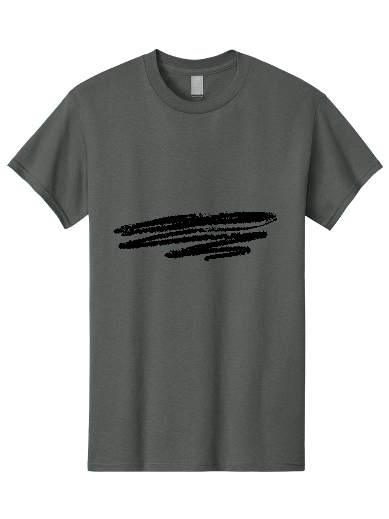 Black-Brush-Stroke Men'S Graphic Tee, 100% Cotton, Comfortable Casual Summer Wear, Machine Washable, Black Scribble, Abstract Art, Rough Texture, Expressive Lines, Modern Design, Artistic Brush Stroke, Creative Element -  Aaa367 21