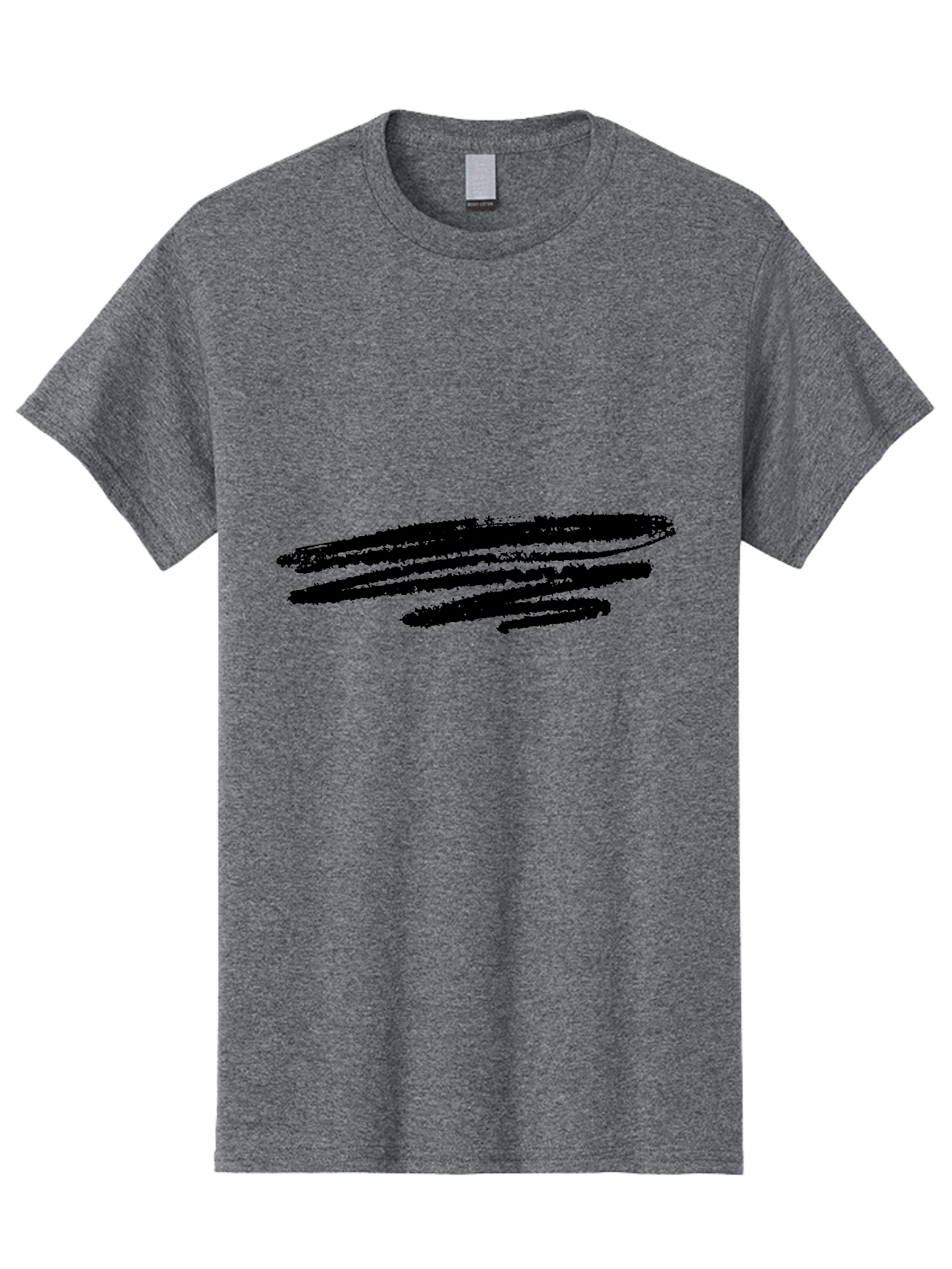 Black-Brush-Stroke Men'S Graphic Tee, 100% Cotton, Comfortable Casual Summer Wear, Machine Washable, Black Scribble, Abstract Art, Rough Texture, Expressive Lines, Modern Design, Artistic Brush Stroke, Creative Element -  Aaa367 5