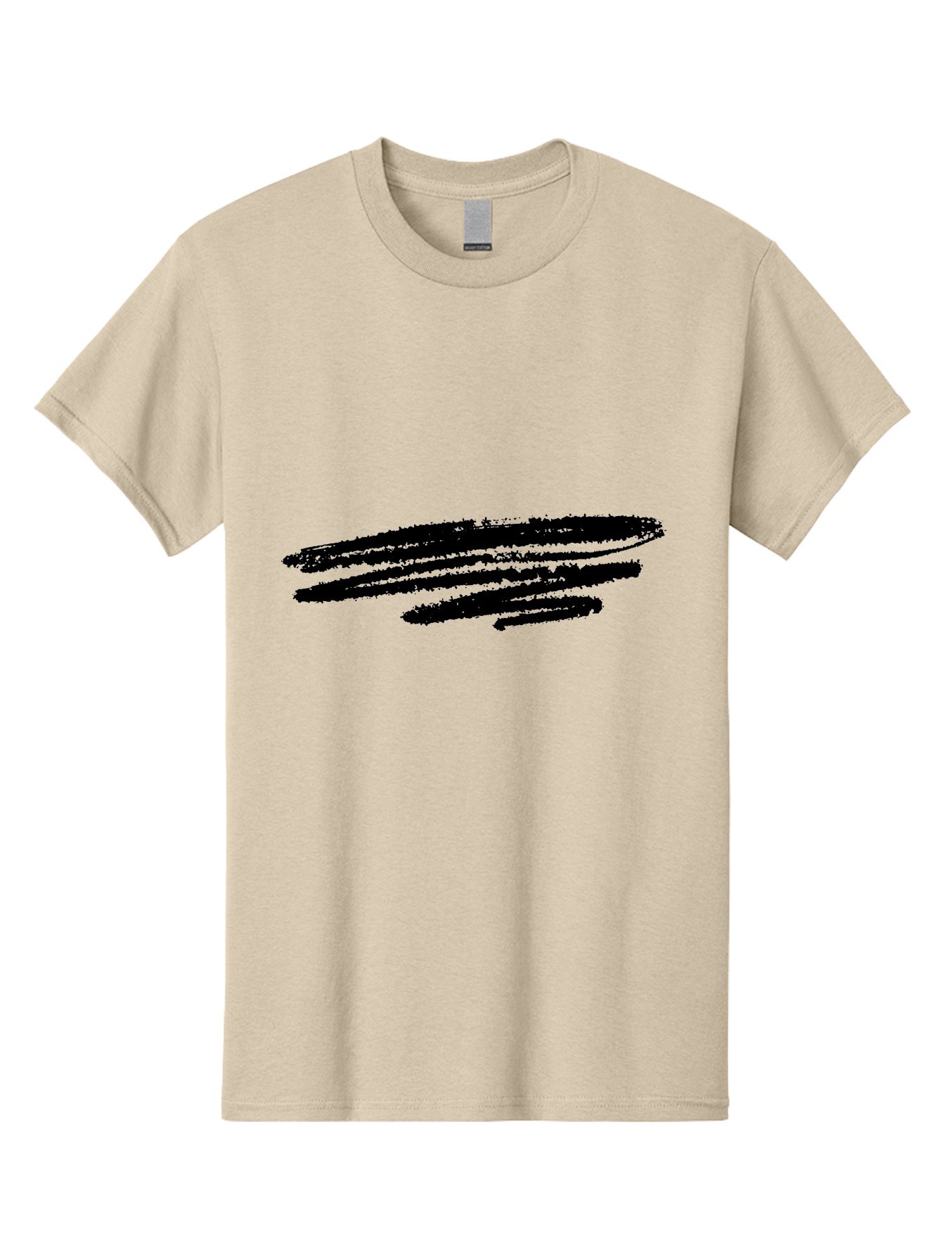 Black-Brush-Stroke Men'S Graphic Tee, 100% Cotton, Comfortable Casual Summer Wear, Machine Washable, Black Scribble, Abstract Art, Rough Texture, Expressive Lines, Modern Design, Artistic Brush Stroke, Creative Element -  Aaa367 19